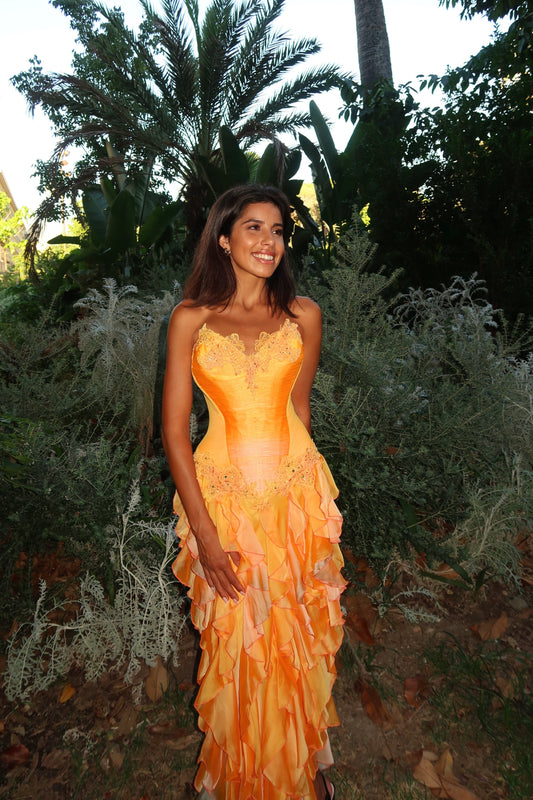 Catwalk Collection London Orange Corset Dress