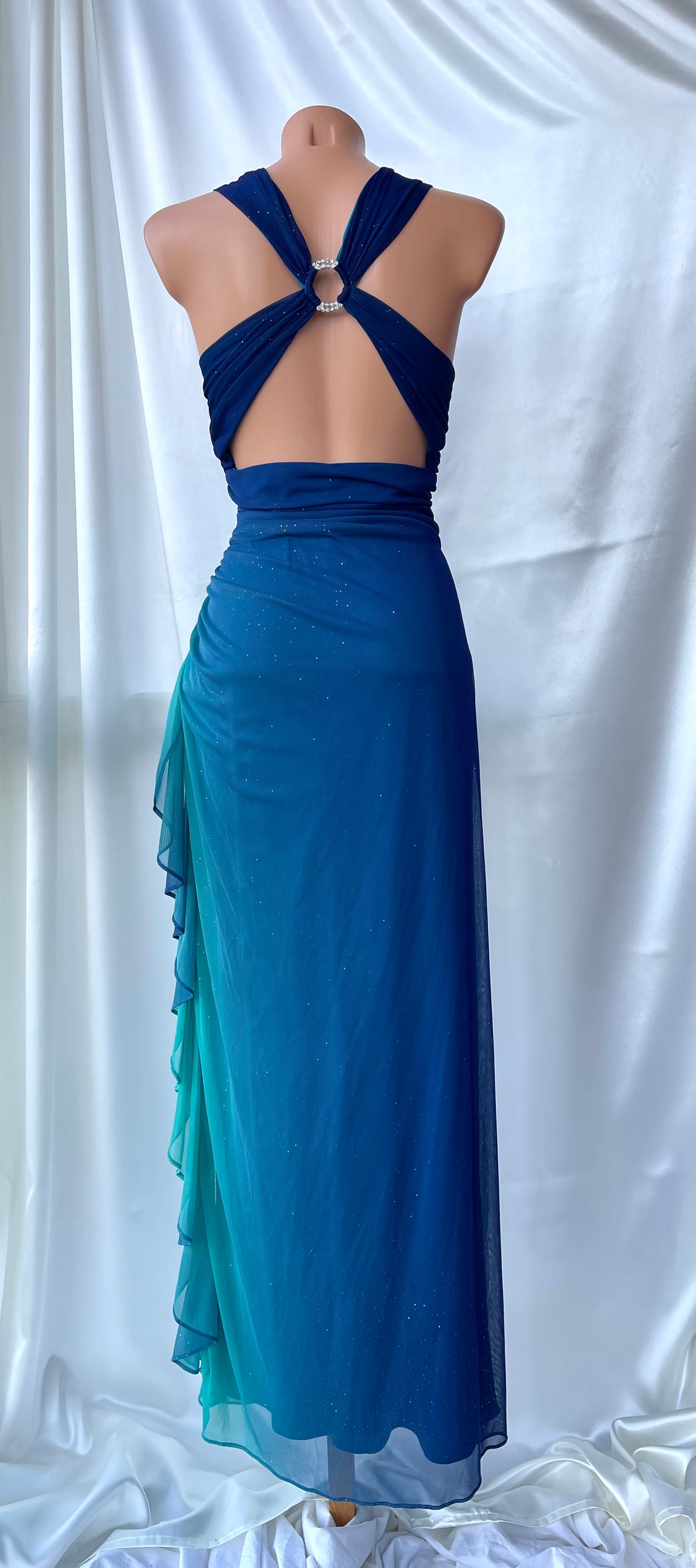 Sparkly Ombre Blue & Turquoise Vintage Dress