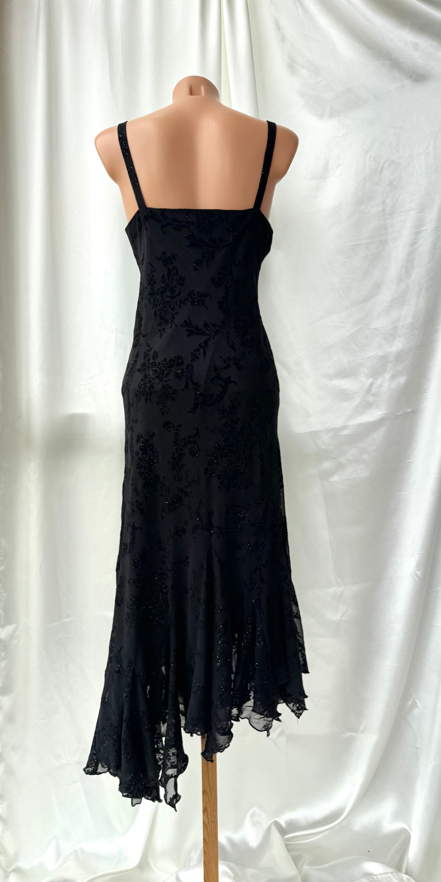 Black Floral Sparkly Gothic Vintage Dress