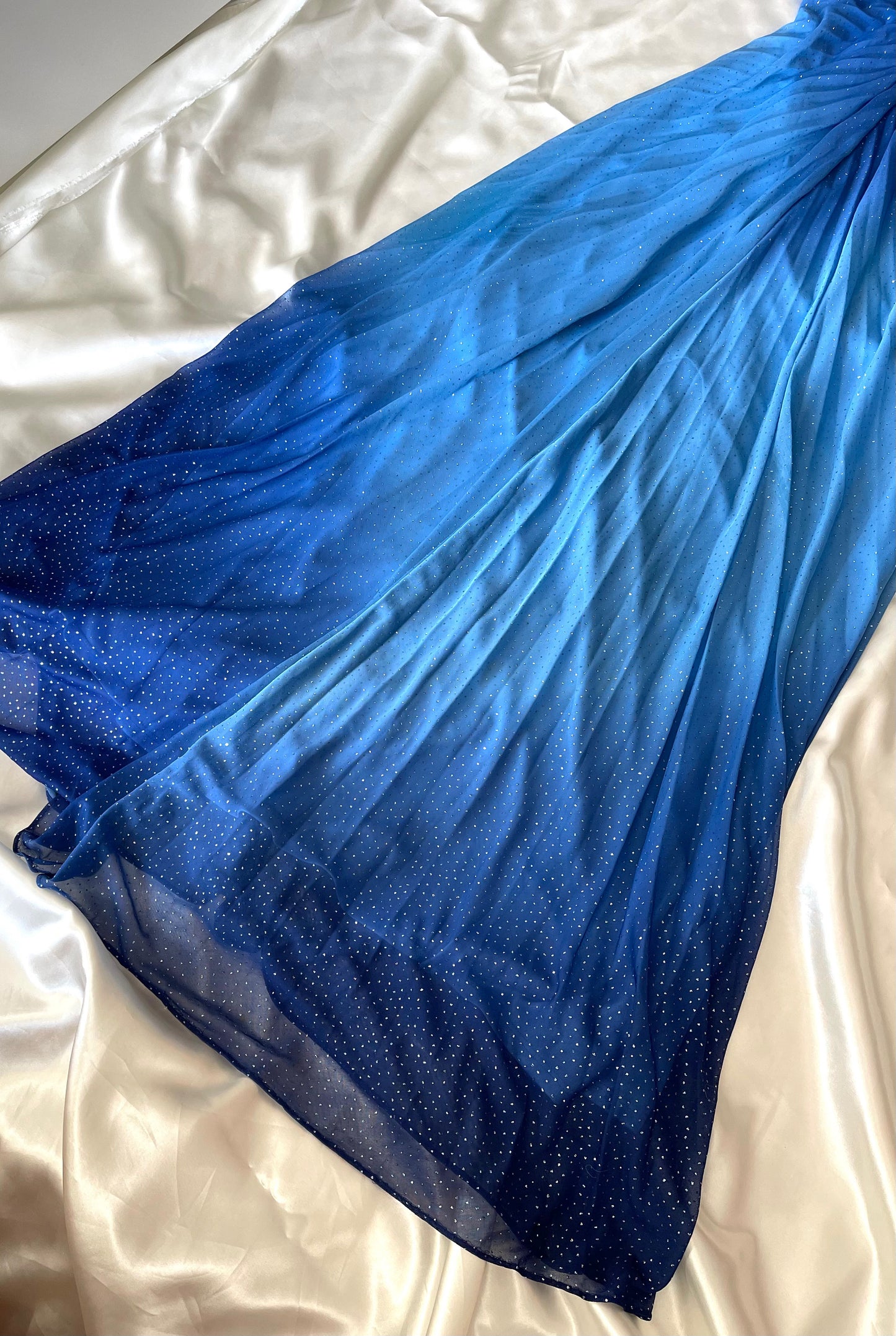 Sparkly Blue Halter Neck Vintage Dress