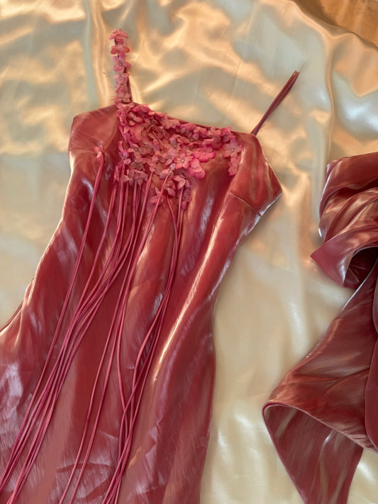 Gorgeous Pink Floral Vintage Dress