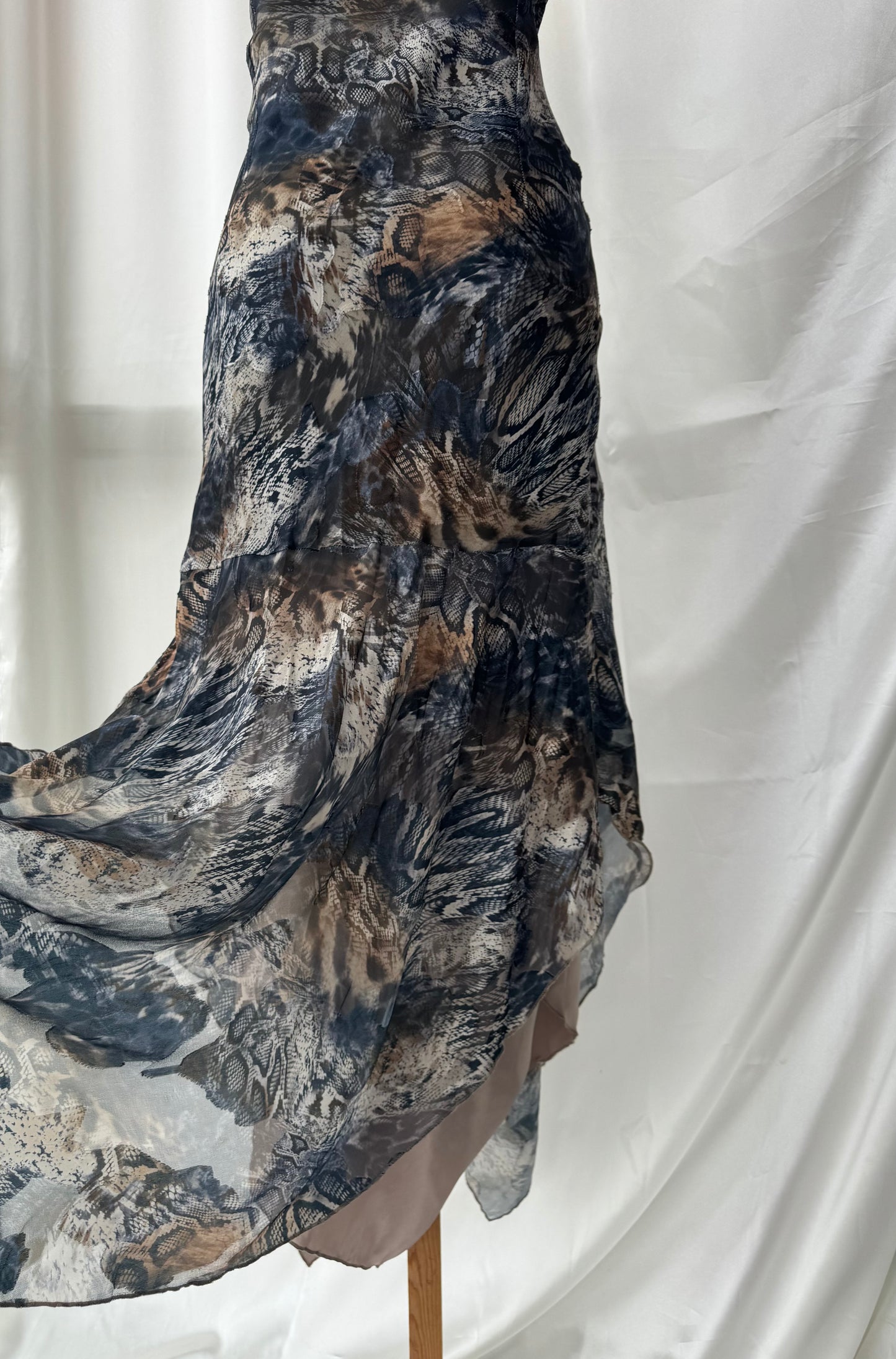Stunning Snake Pattern Vintage Dress