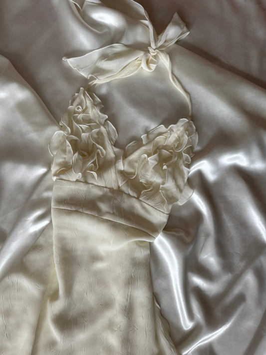 Cute White Frill Sparkly Vintage Dress