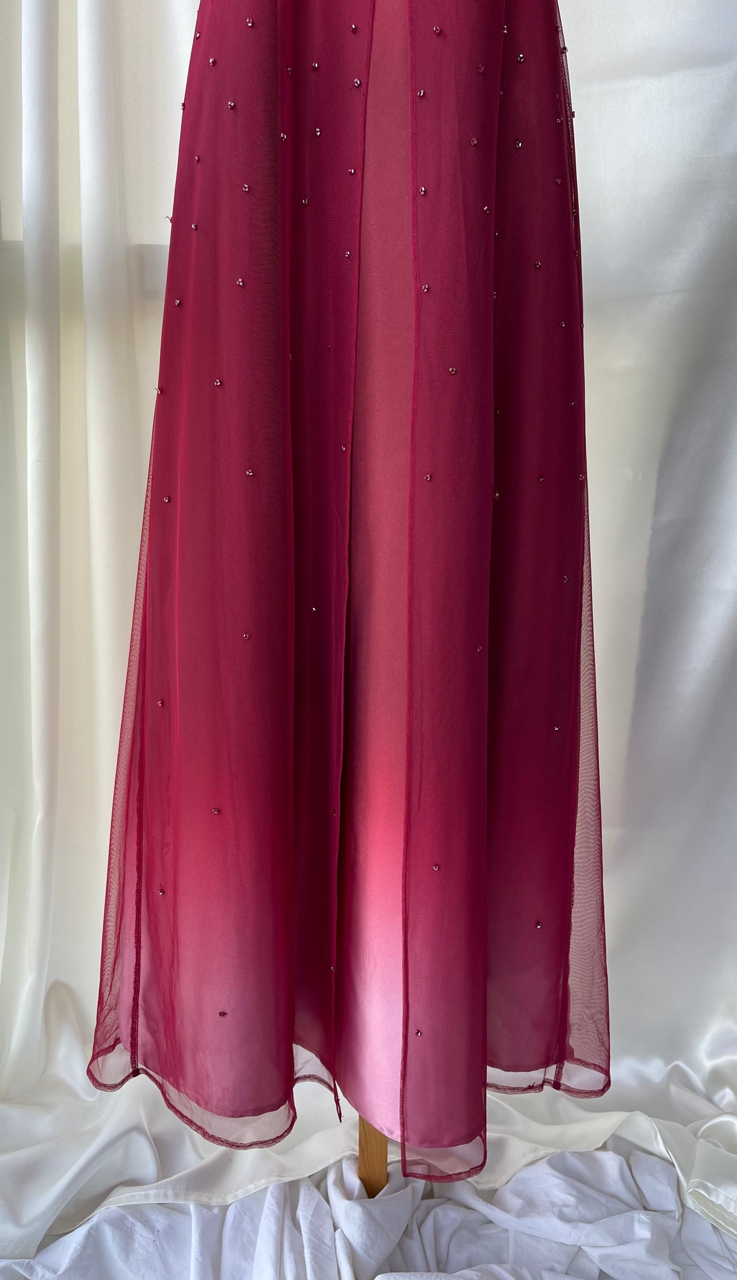 Gorgeous Red Tuille Beaded Vintage Royal Gown