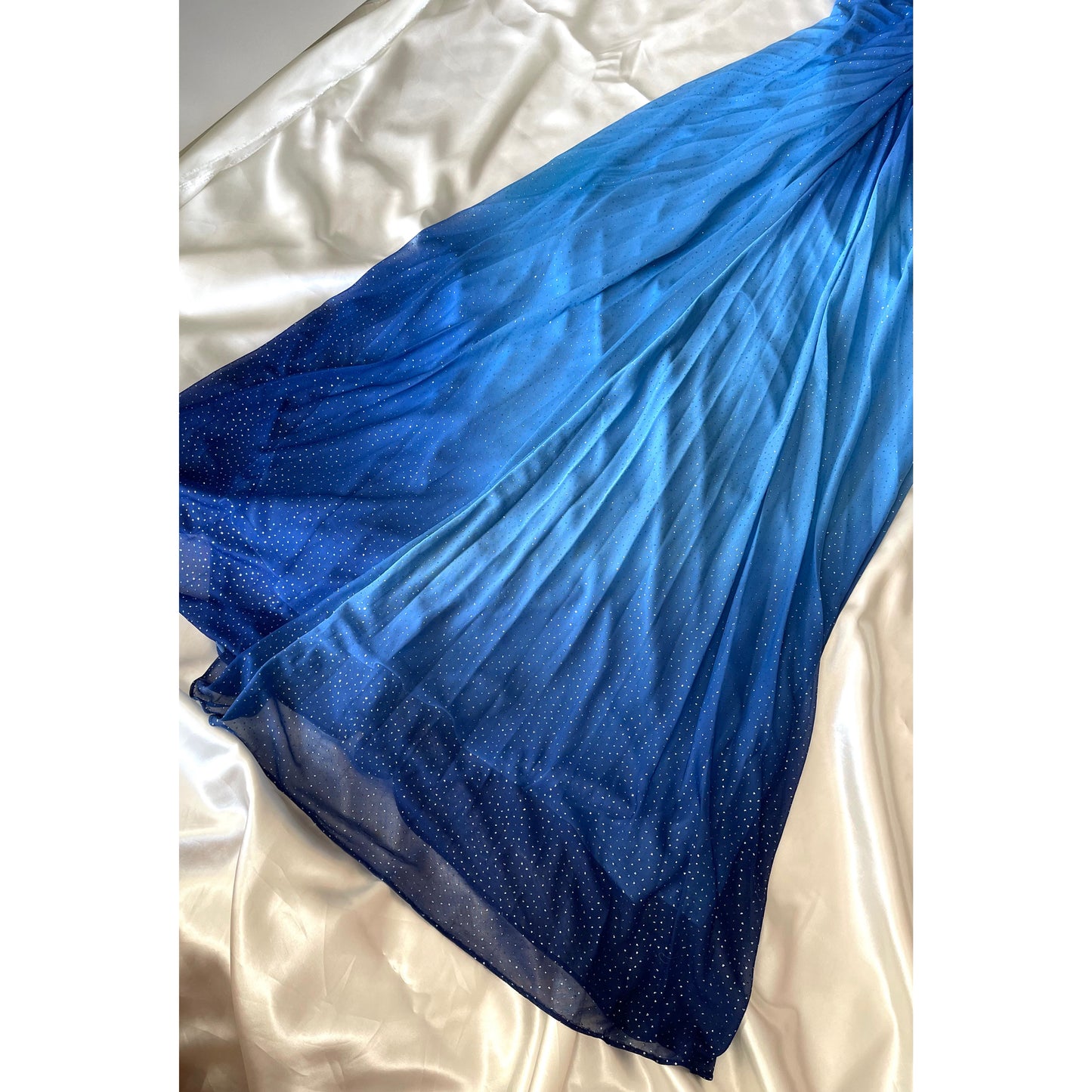 Sparkly Blue Halter Neck Vintage Dress