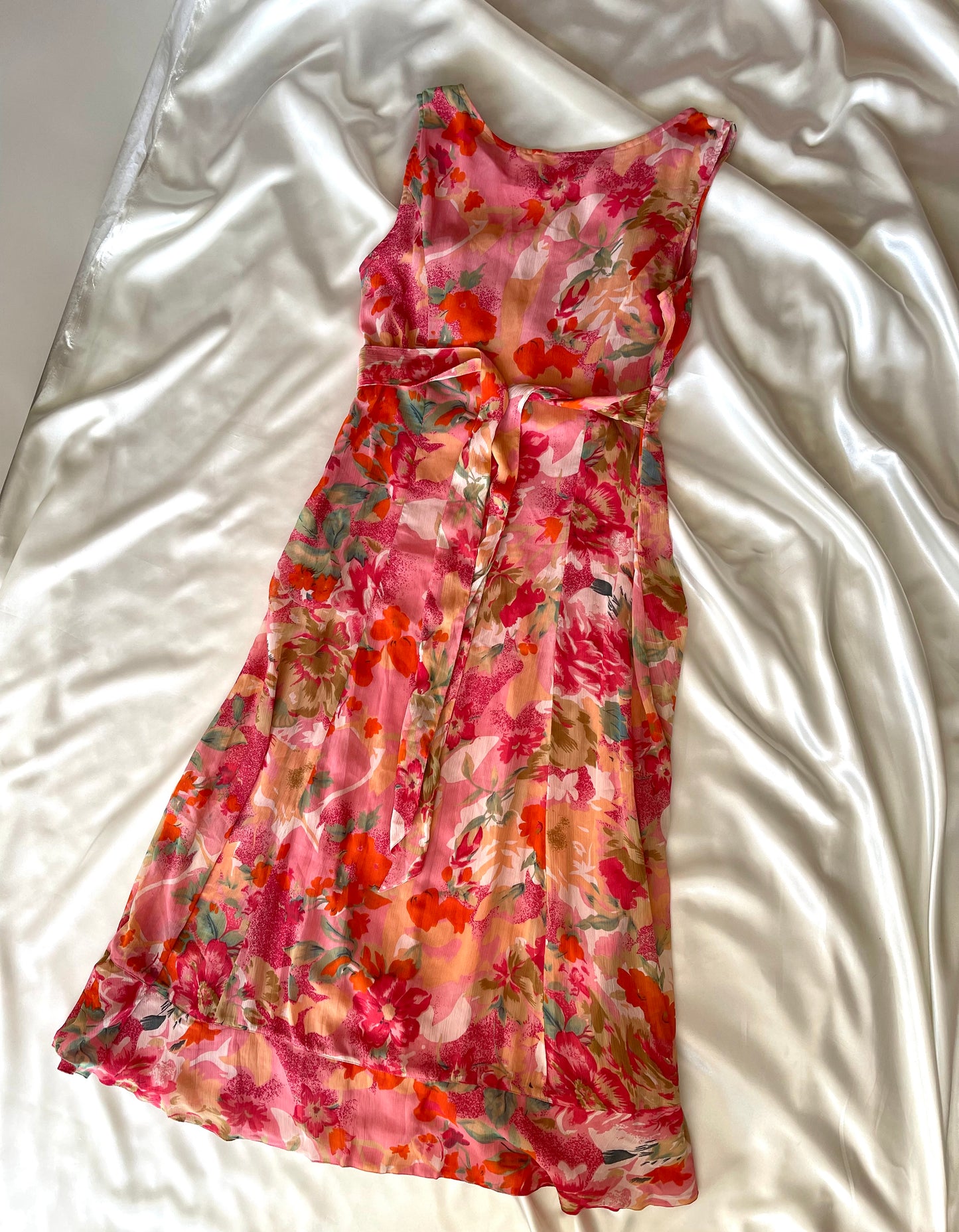 Stunning Vintage Pink Flower Dress