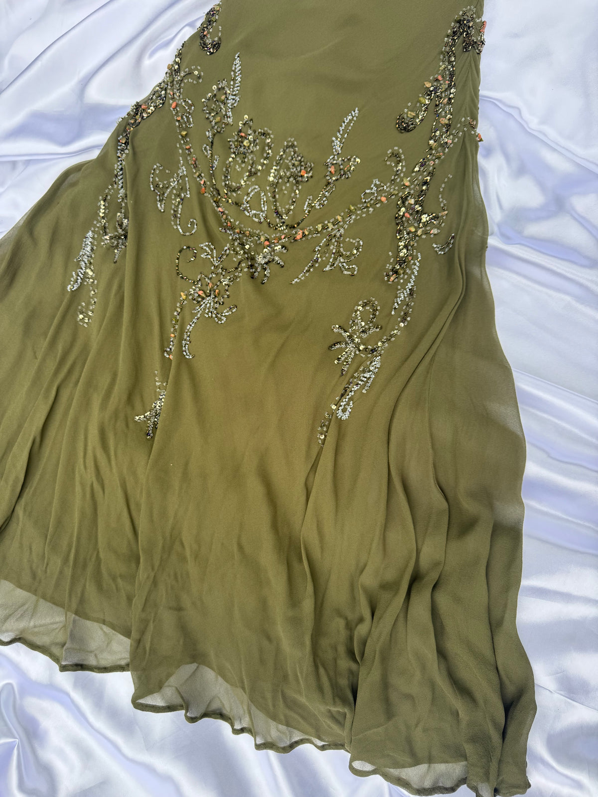Spectacular Green Beaded Long dress