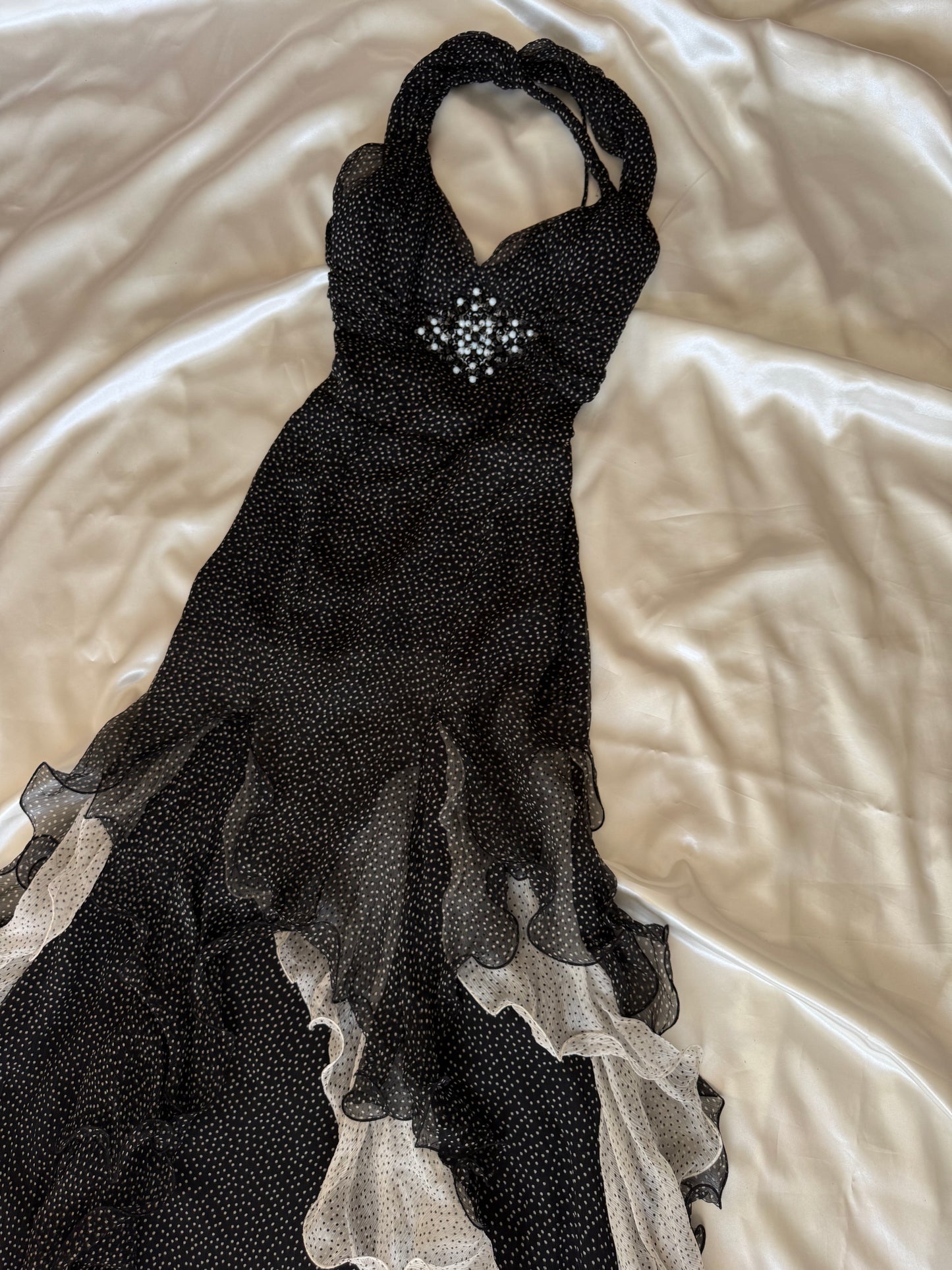 Spectacular Black Polkadot Ruffle Dress