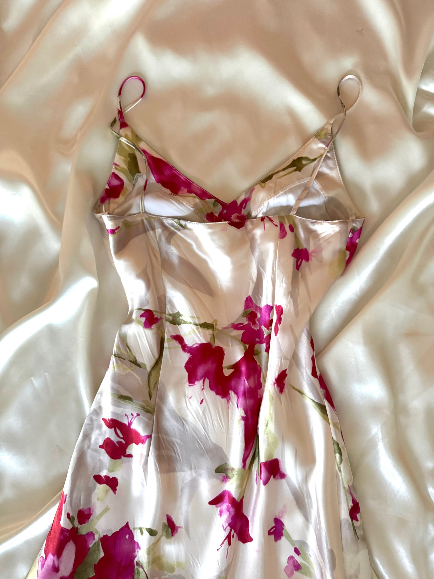 Absolutely Beautiful Sequin White & Pink Vintage Dress