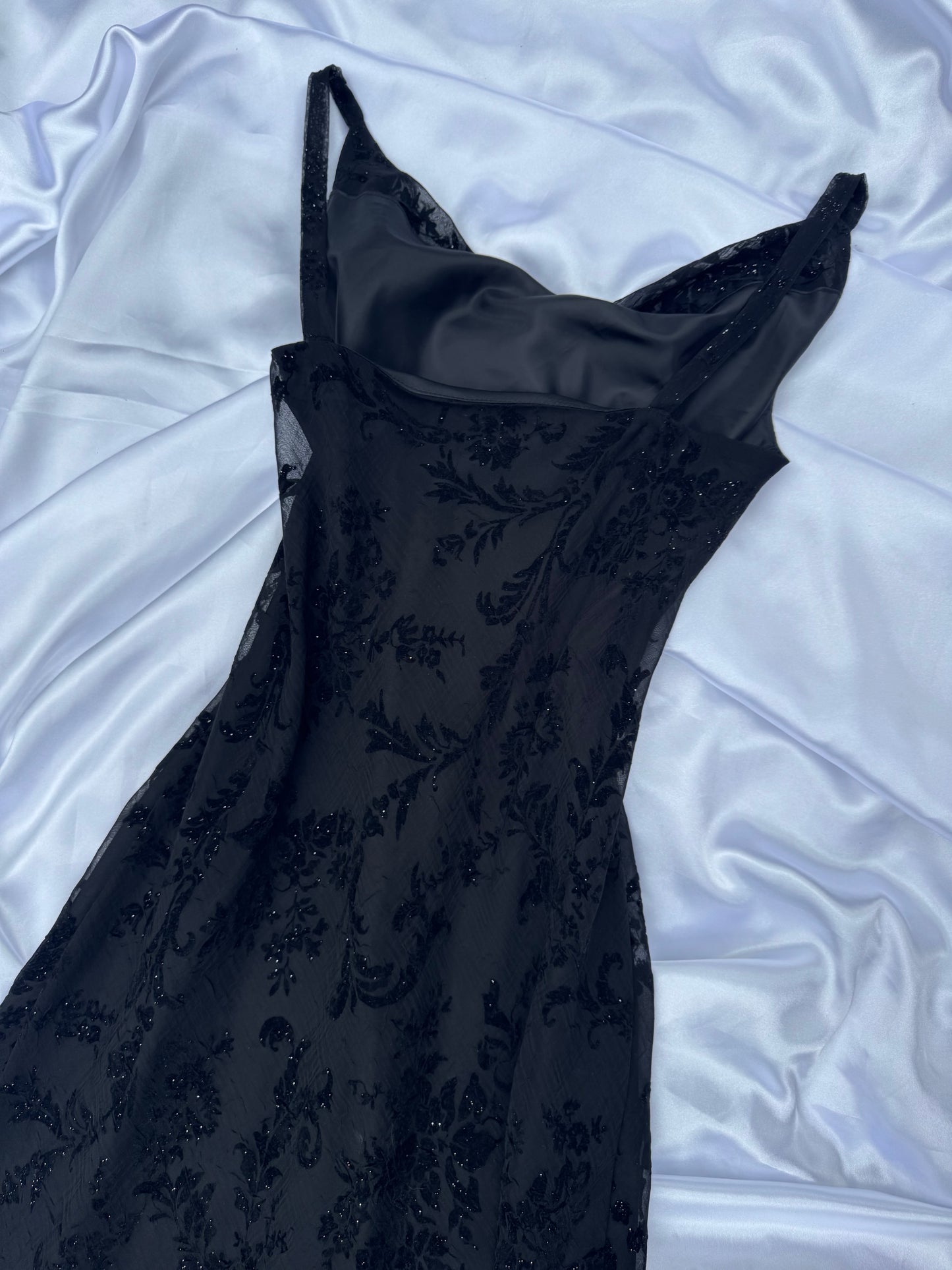 Black Floral Sparkly Gothic Vintage Dress