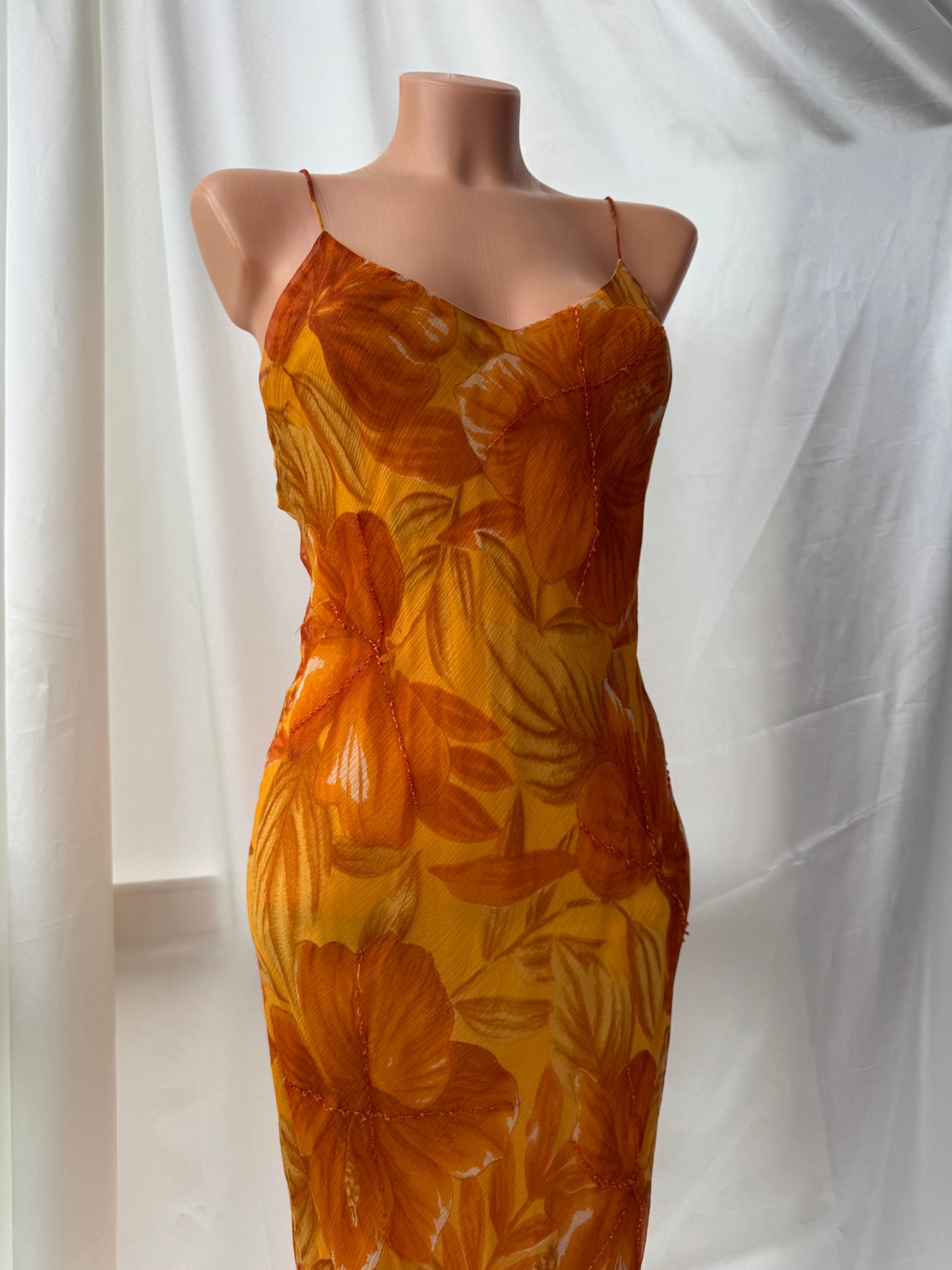Orange Vintage Tropical Dress