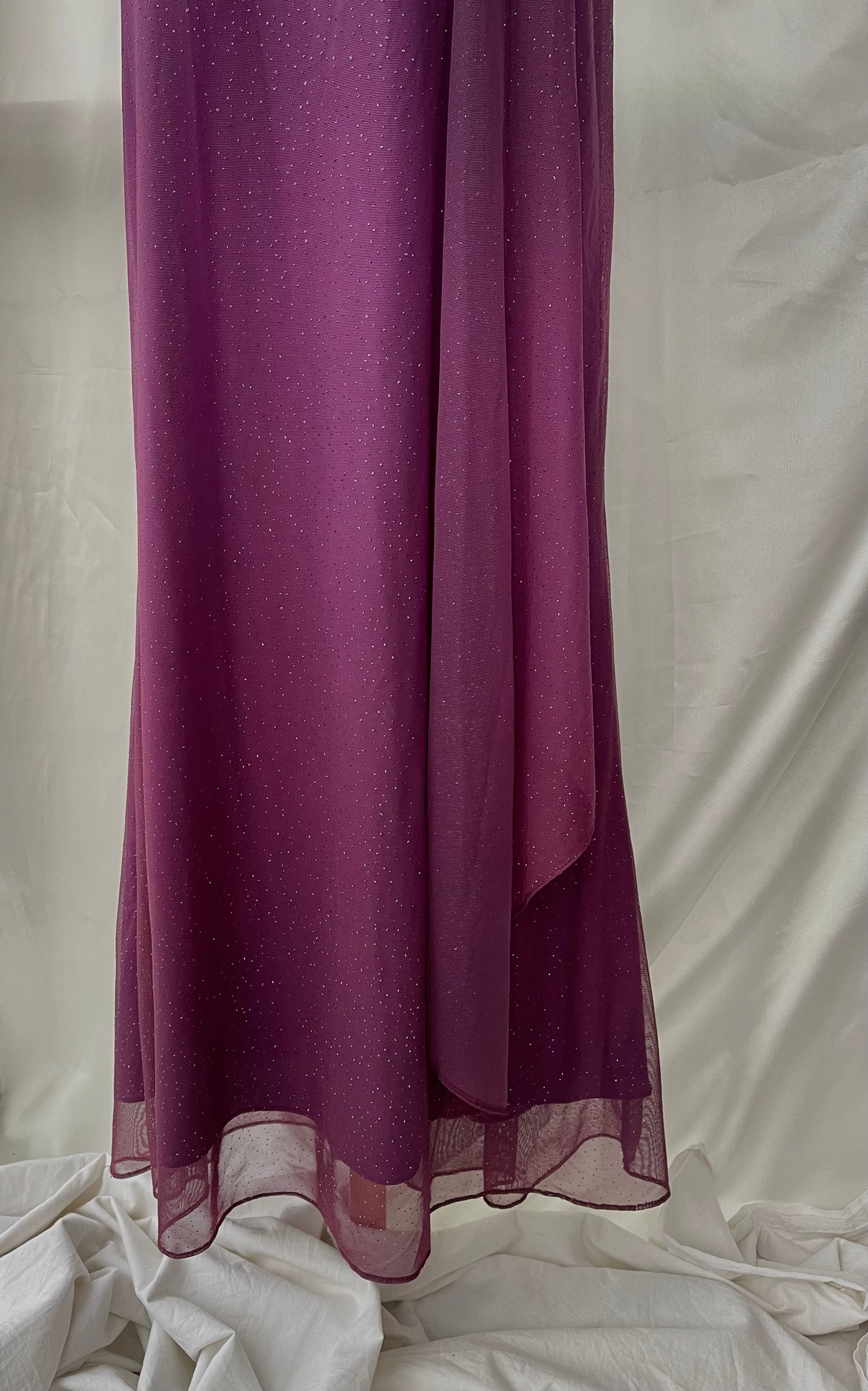 Sparkly Purple Halter Neck Vintage Dress