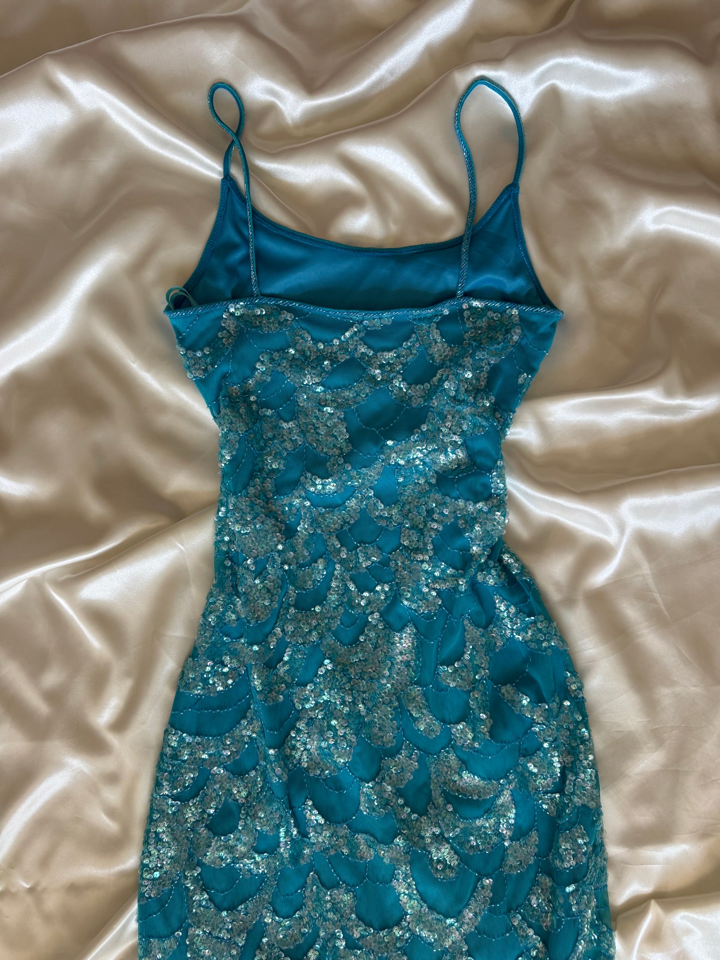 Absolutely Beautiful Sequin Light Blue Vintage Dress