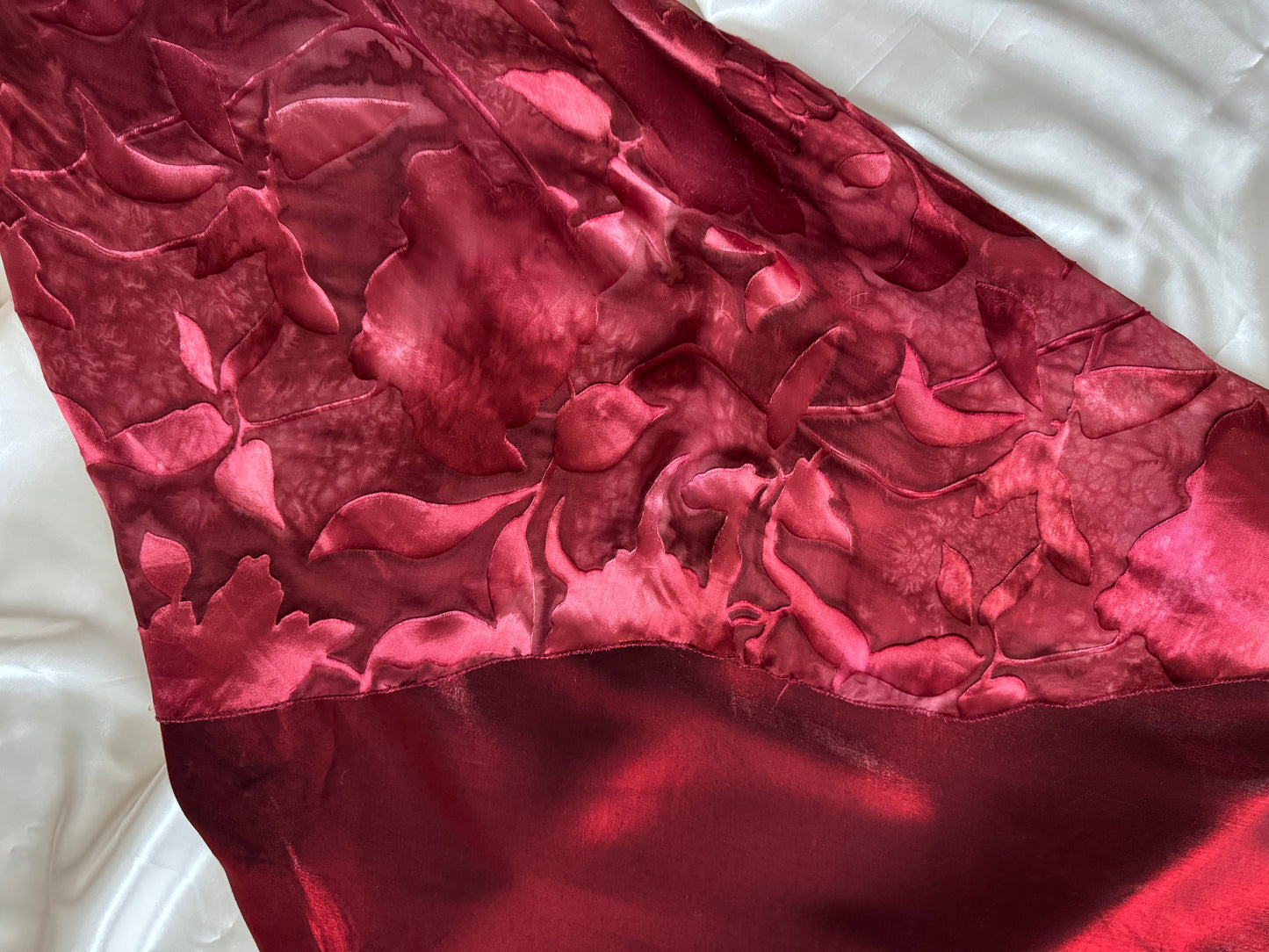 Dark Red Vampy Long Vintage Satin Gown
