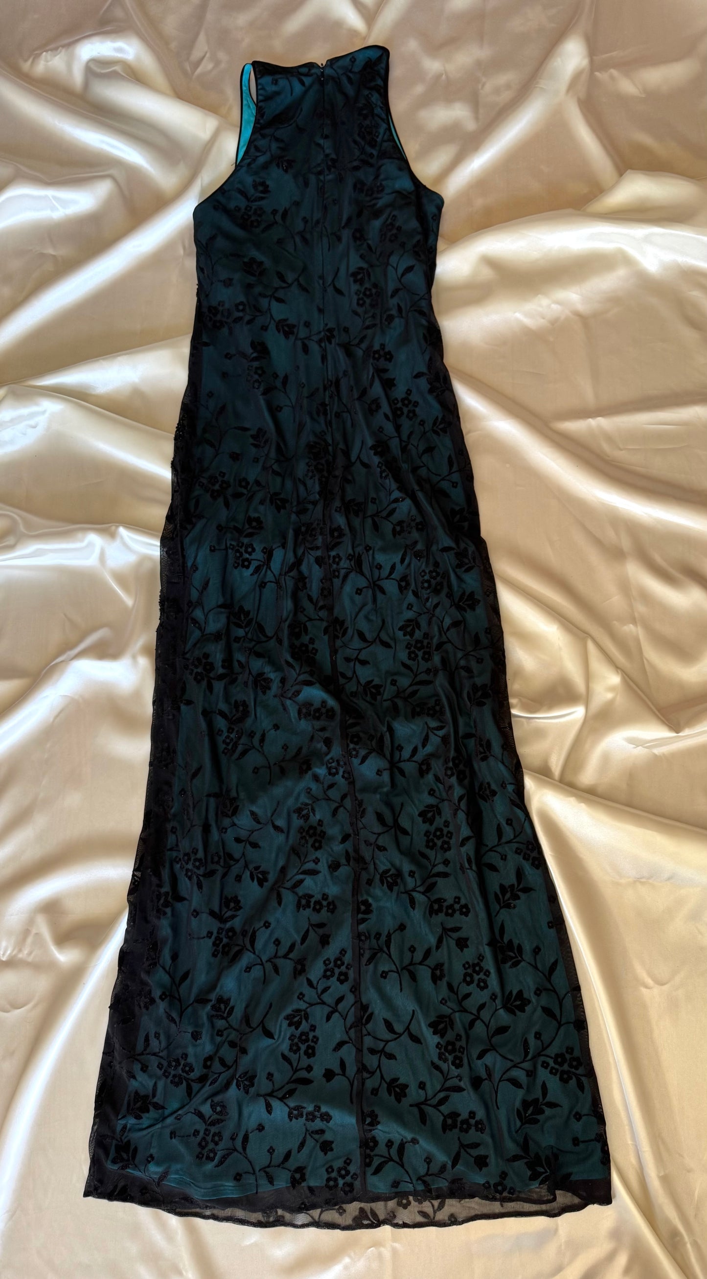 Blue & Black Gothic Vintage Dress