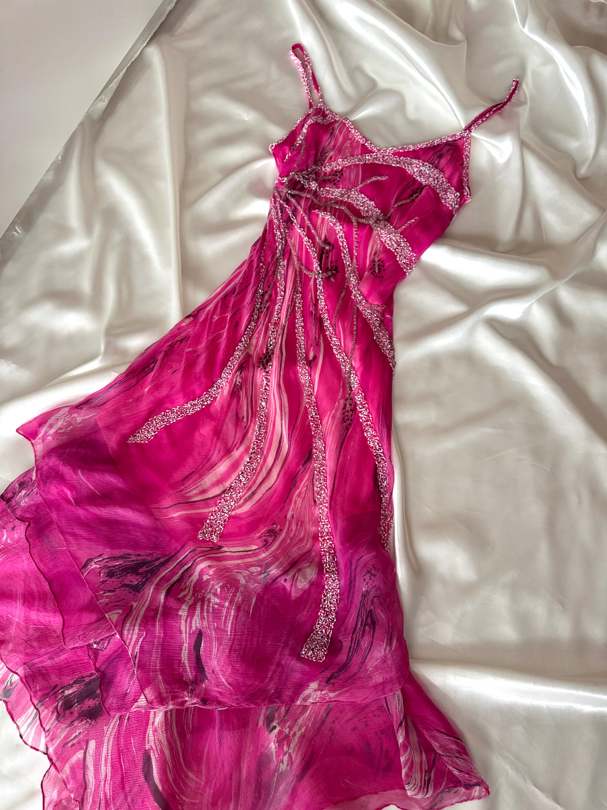 Gorgeous Pink Floral Vintage Dress