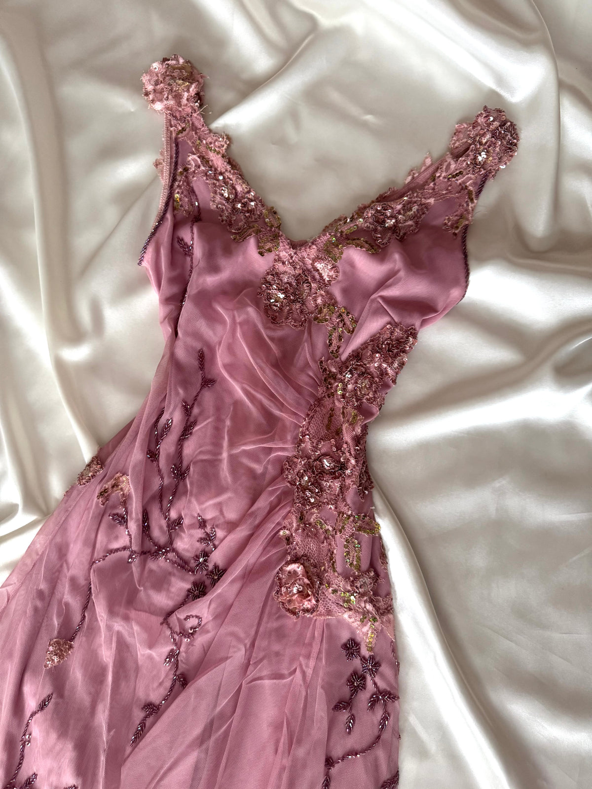 Gorgeous Pink Floral Vintage Dress