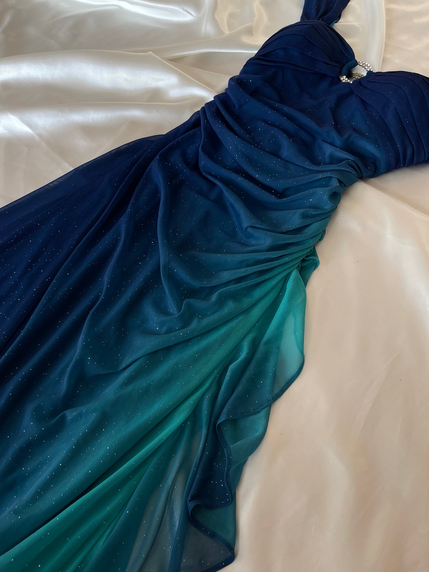 Sparkly Ombre Blue & Turquoise Vintage Dress