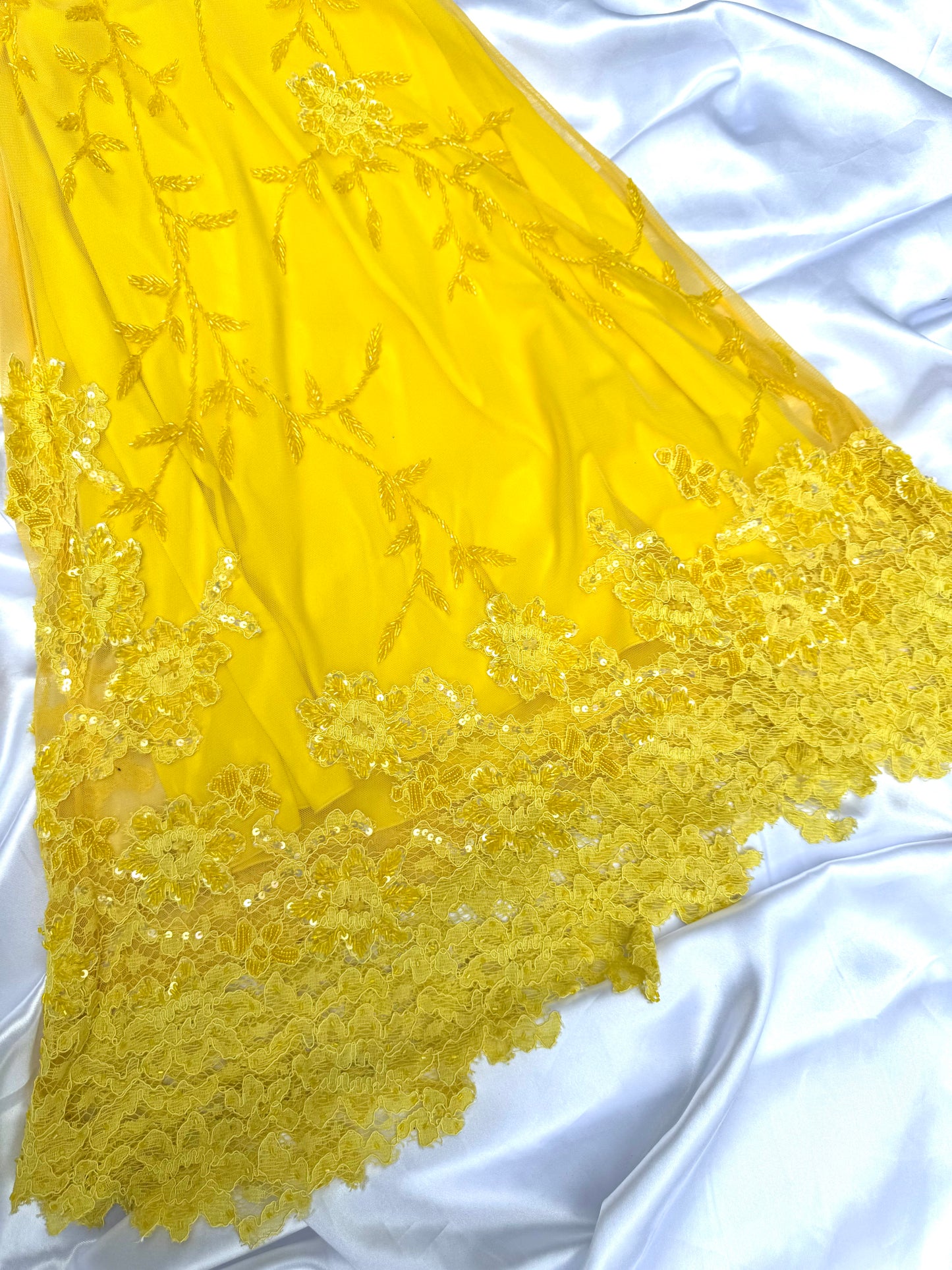 Yellow Beaded Lace Vintage Aftershock Summer Dress