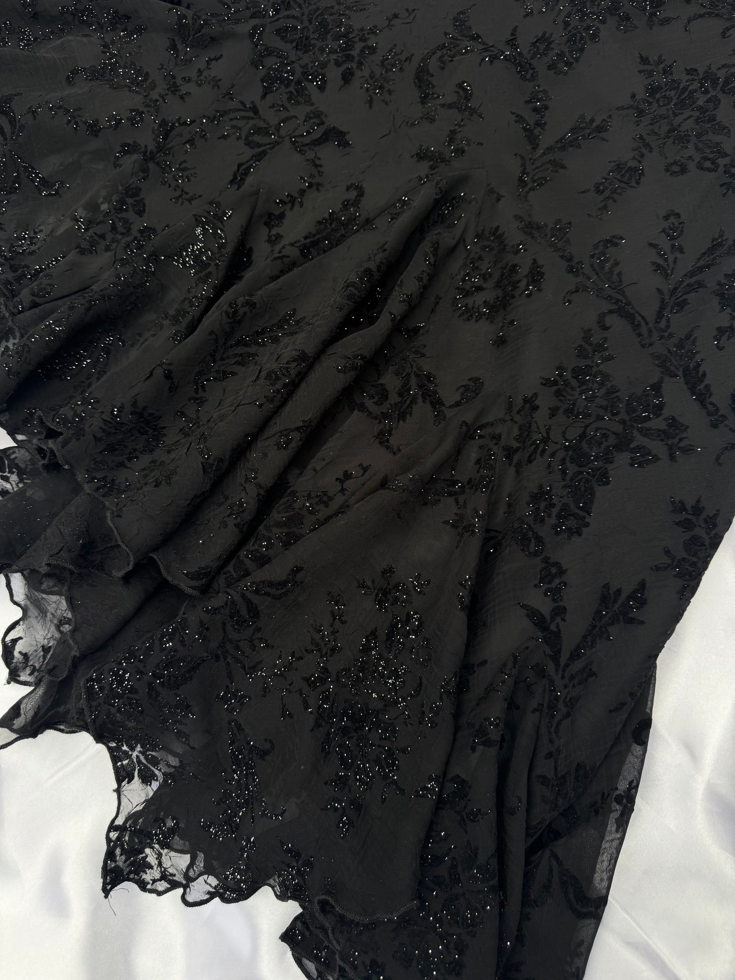 Black Floral Sparkly Gothic Vintage Dress