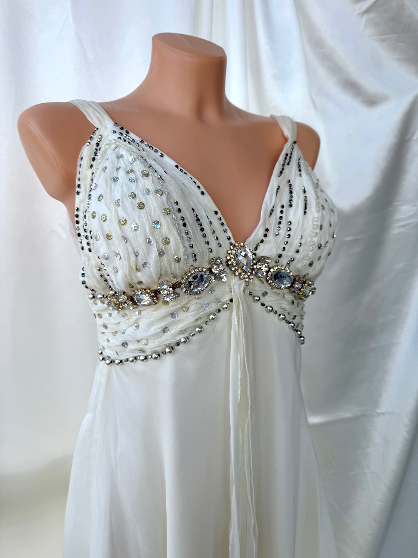 White Sparkly Vintage Dress