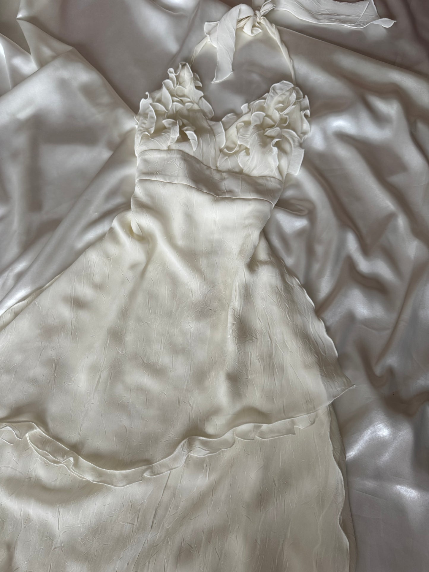 Cute White Frill Sparkly Vintage Dress