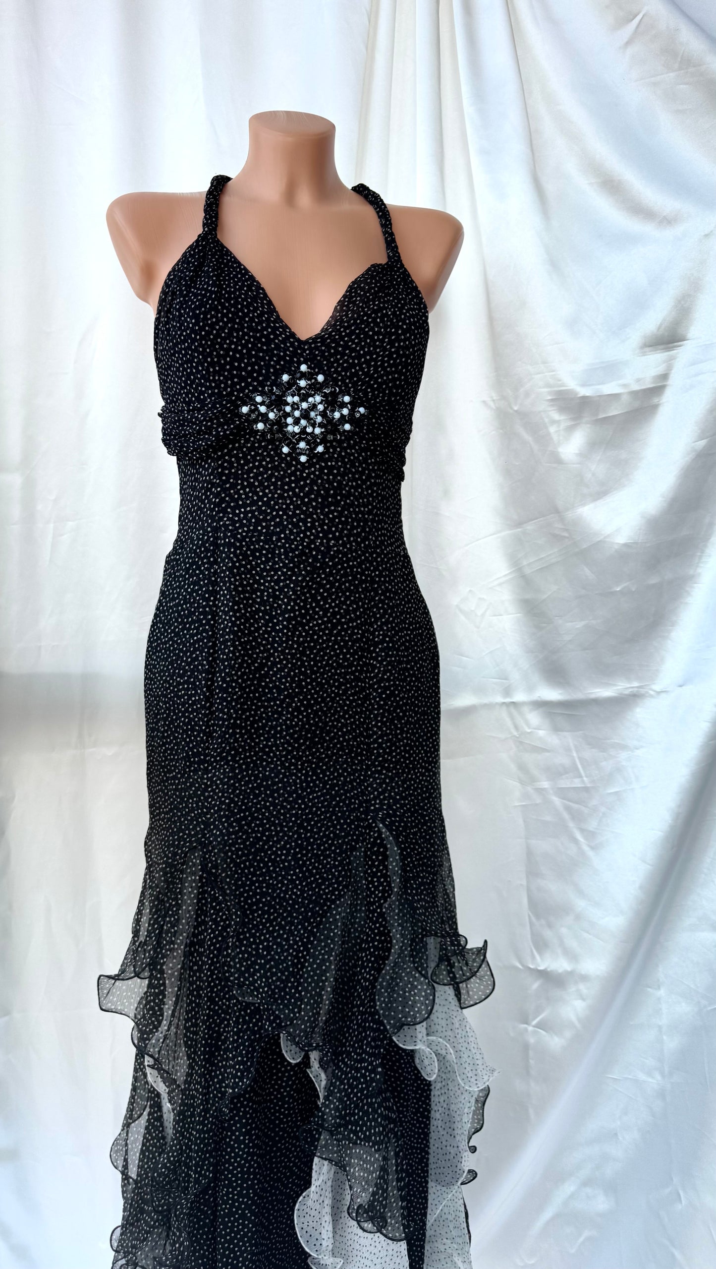Spectacular Black Polkadot Ruffle Dress