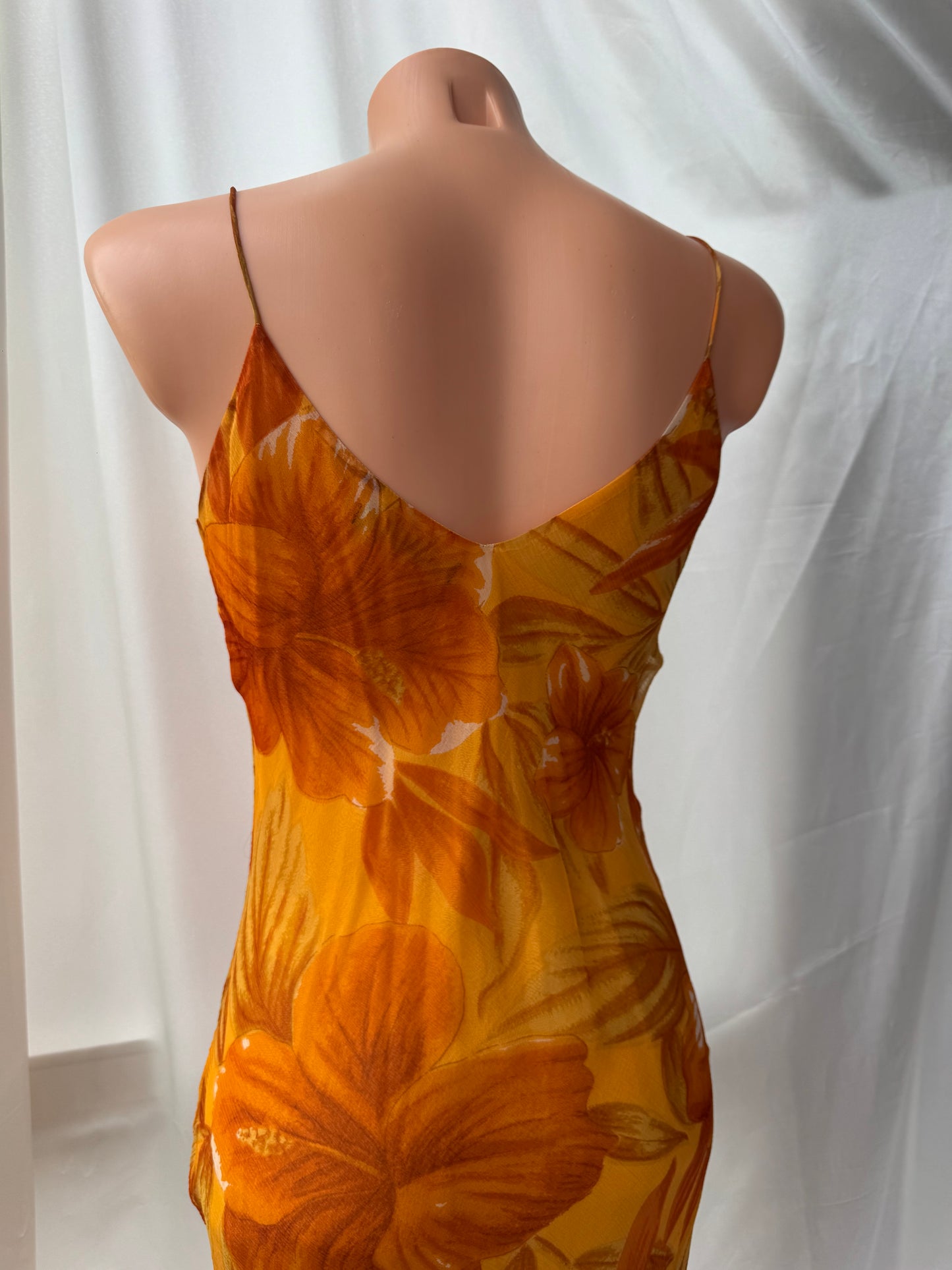 Orange Vintage Tropical Dress