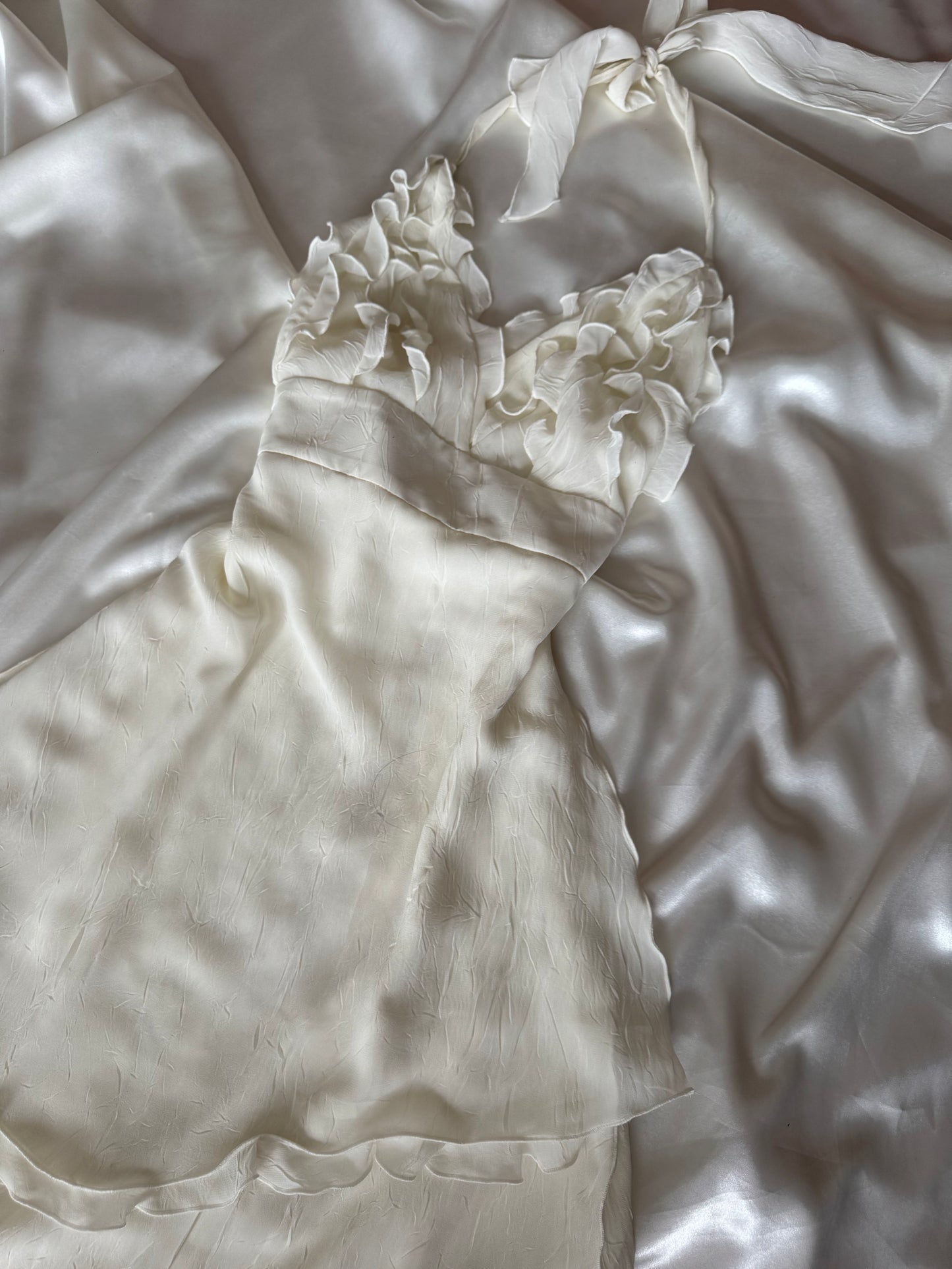 Cute White Frill Sparkly Vintage Dress