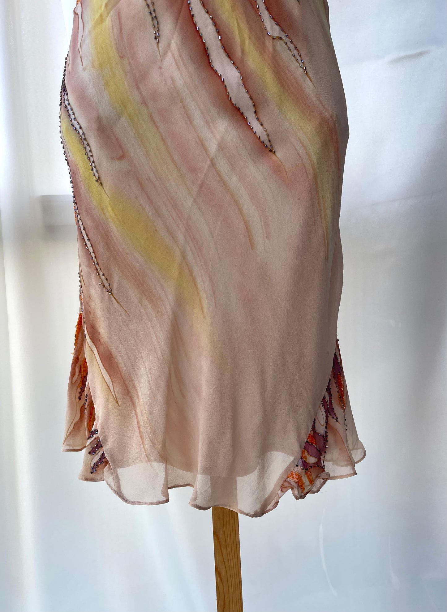 Spectacular Brown Beaded Silk Dress