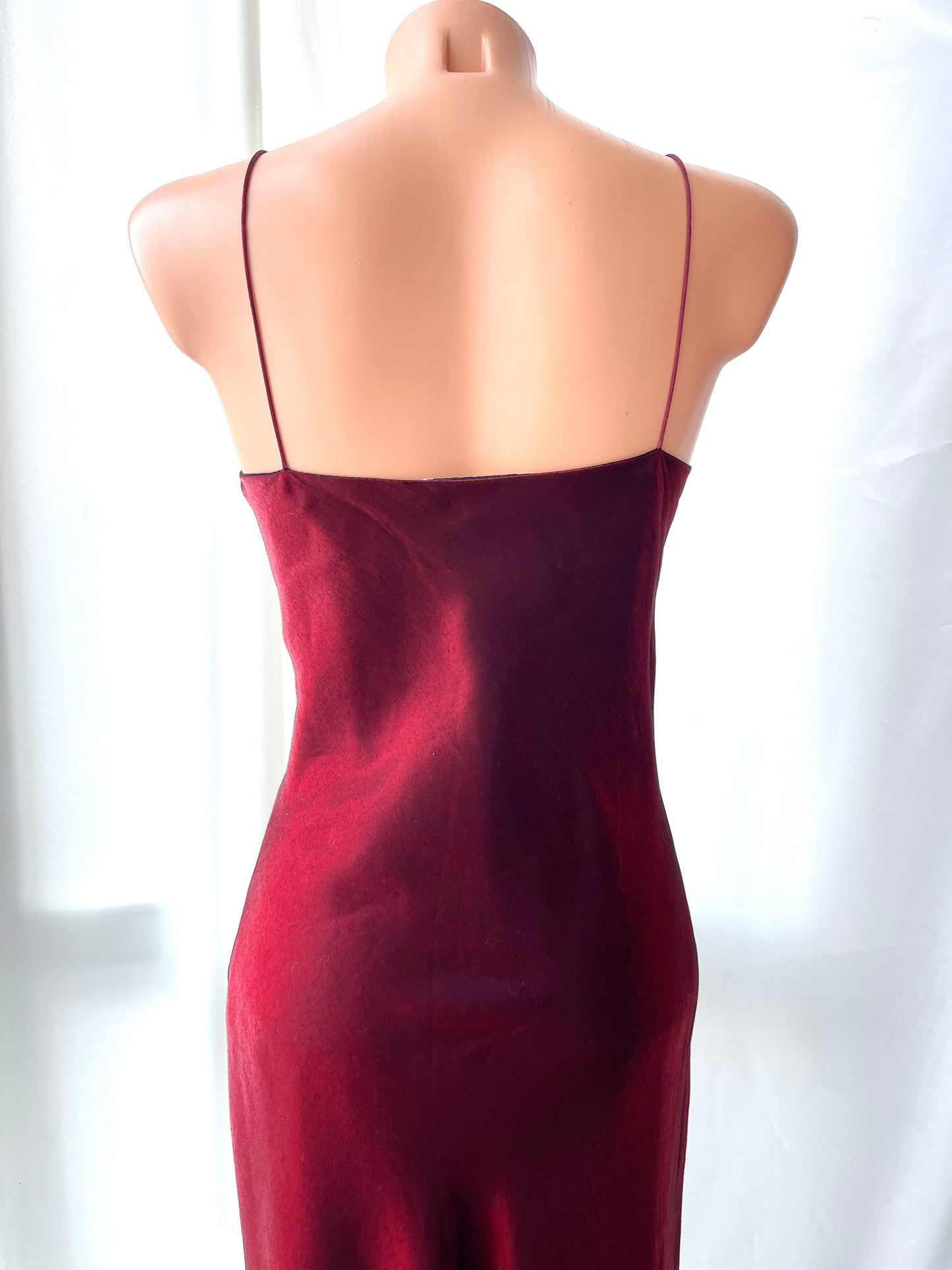 Dark Red Vampy Long Vintage Satin Gown