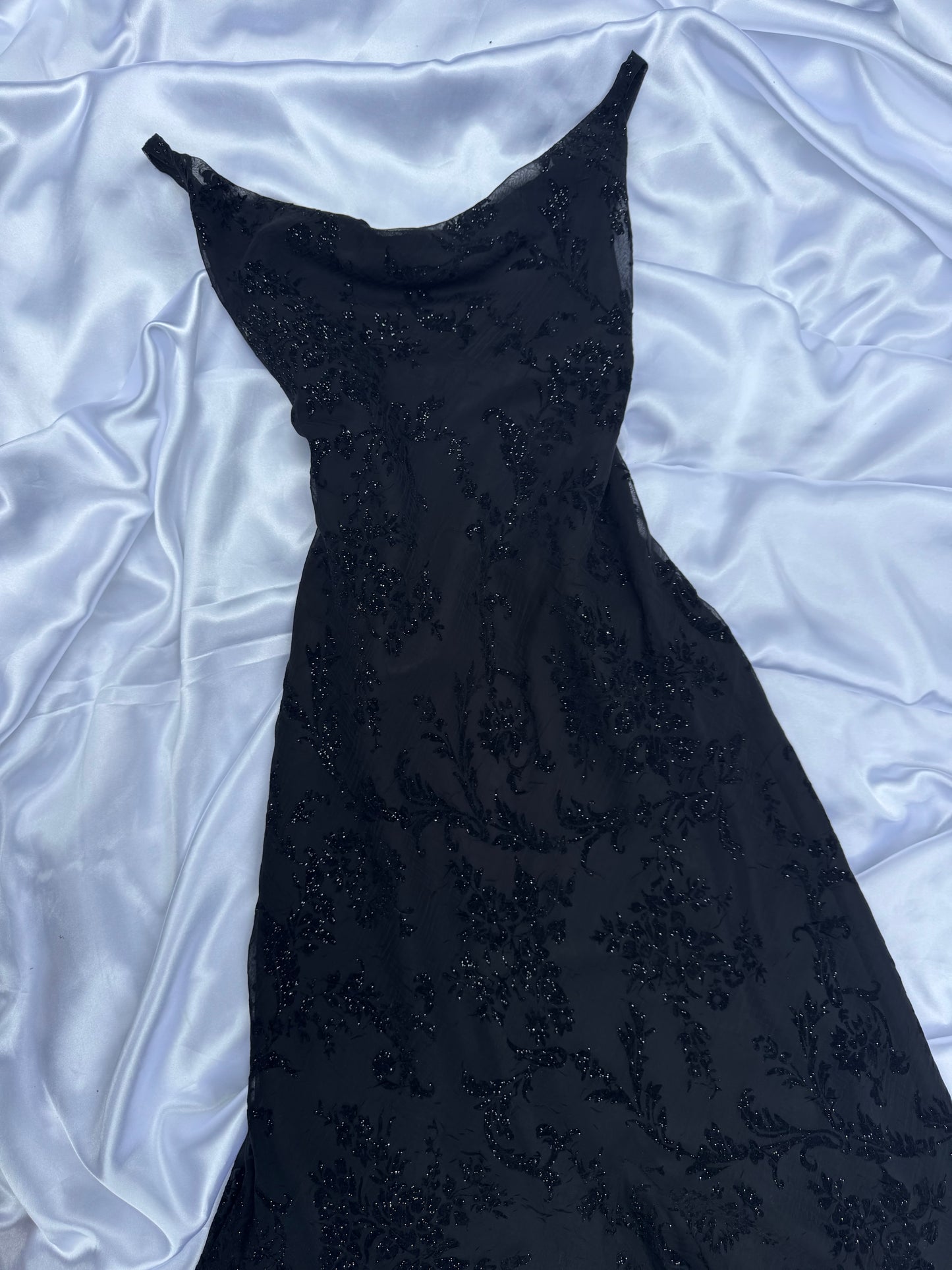 Black Floral Sparkly Gothic Vintage Dress