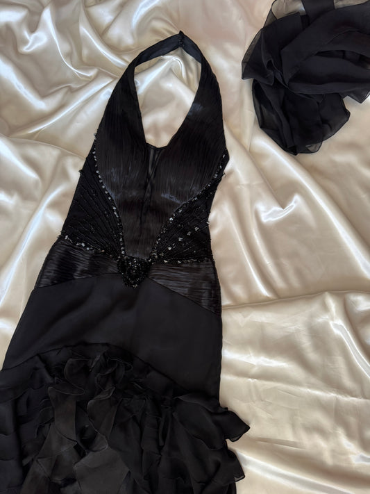 Spectacular Black Beaded Long dress