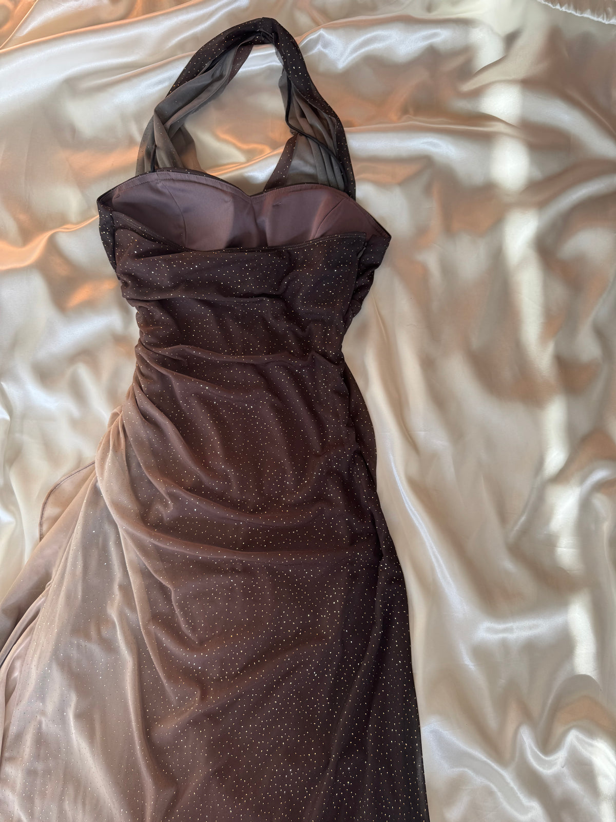 Sparkly Brown Ombre Vintage Dress