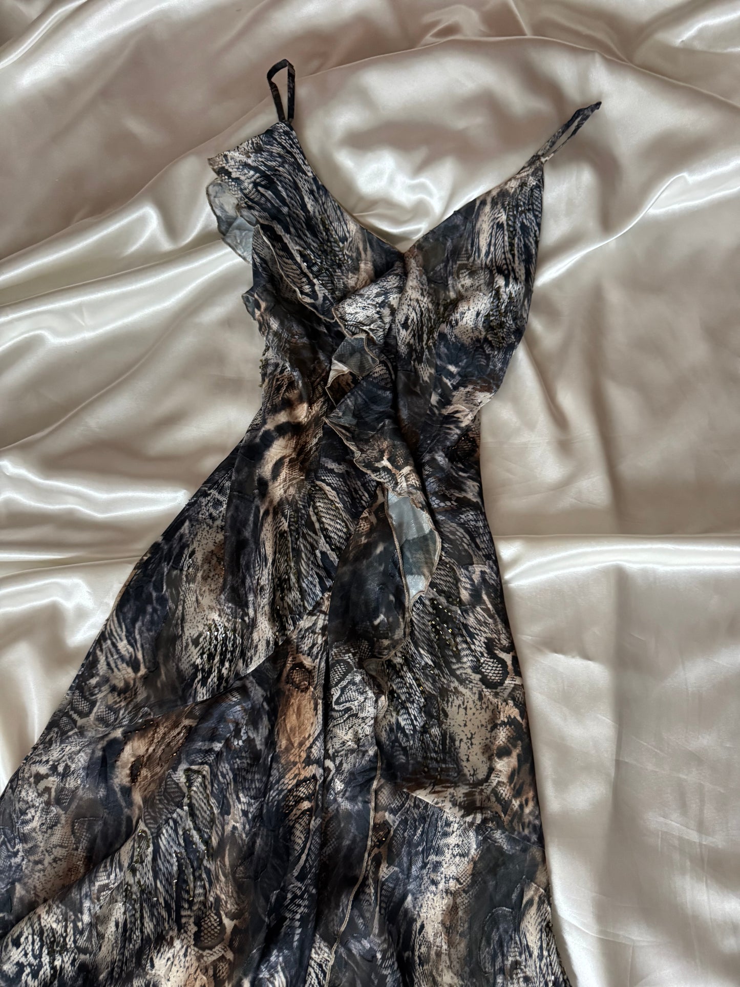 Stunning Snake Pattern Vintage Dress