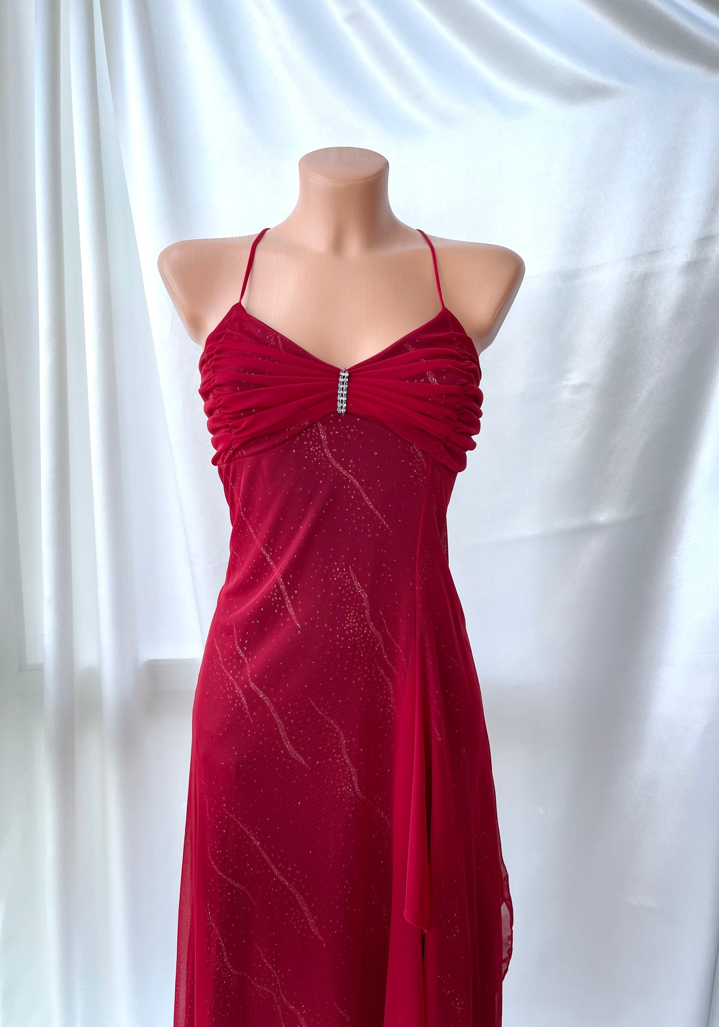 Spectacular Red & Black Sparkly Vintage Dress