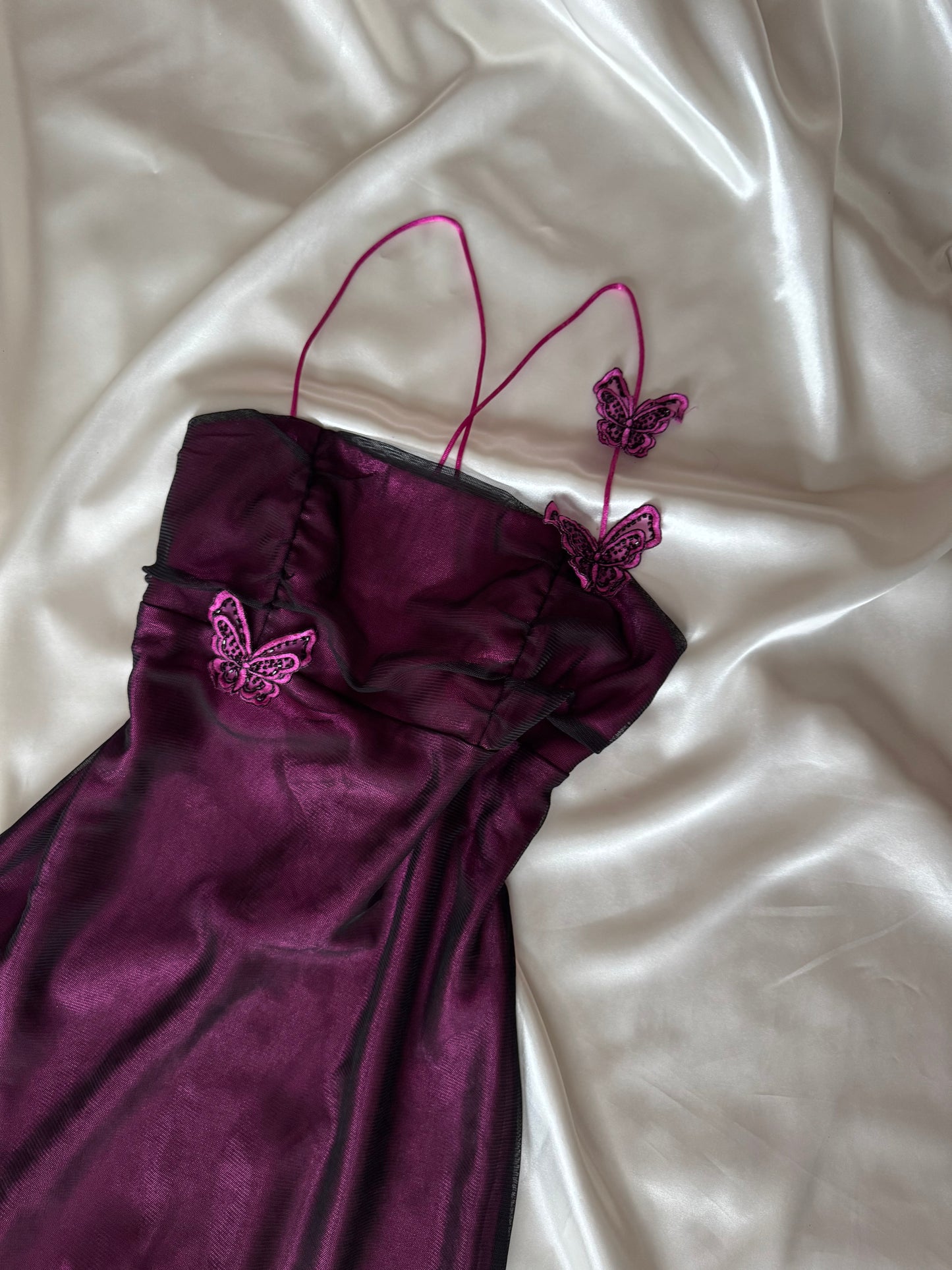 Gorgeous Purple Butterfly Vintage Royal Gown