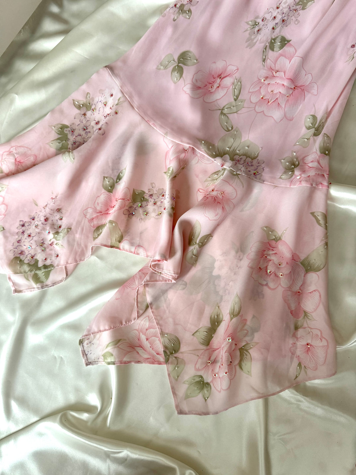 Gorgeous Pink Floral Vintage Dress
