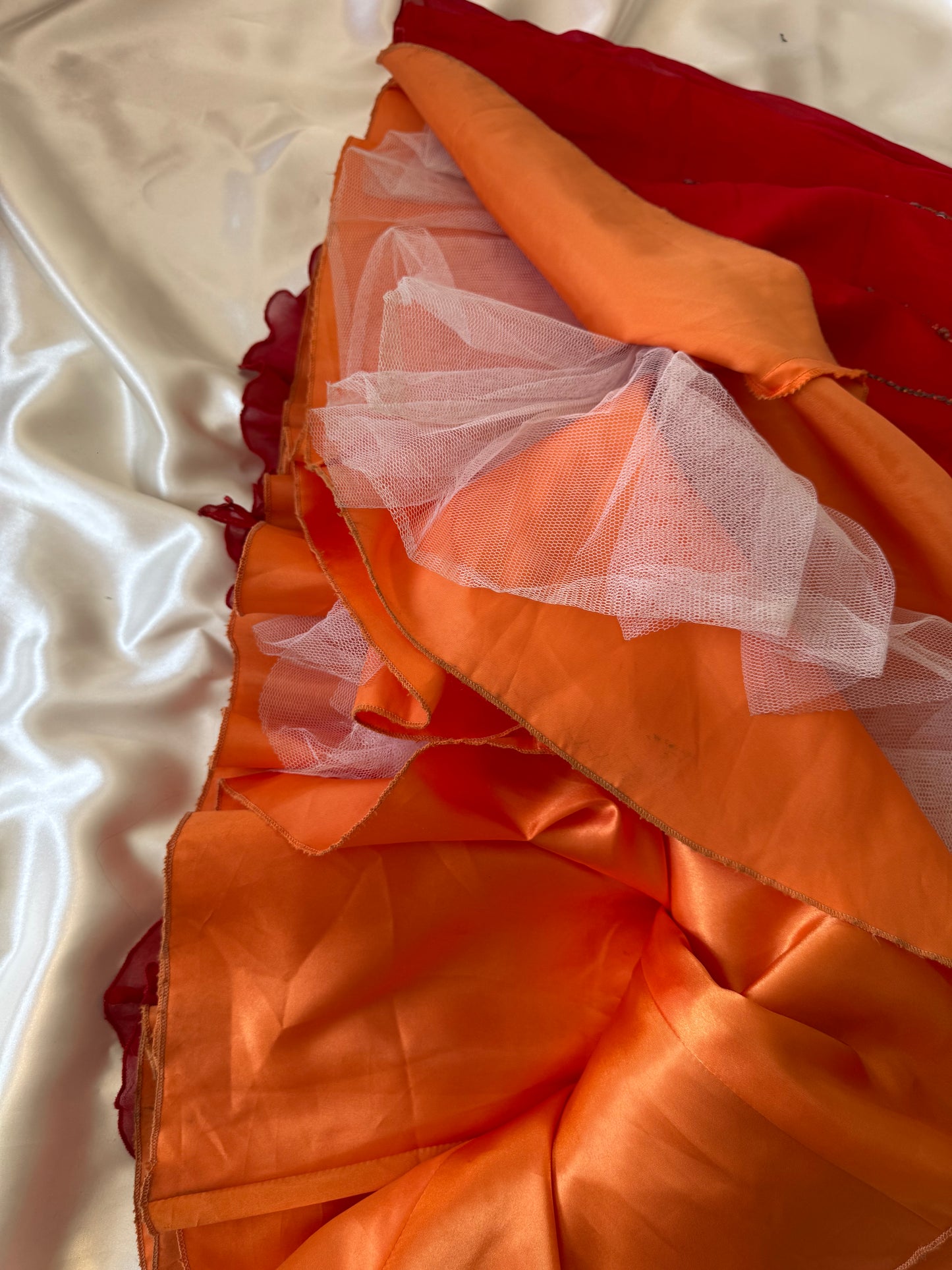 Stunning Beaded Vintage Orange Ombre Silk Dress
