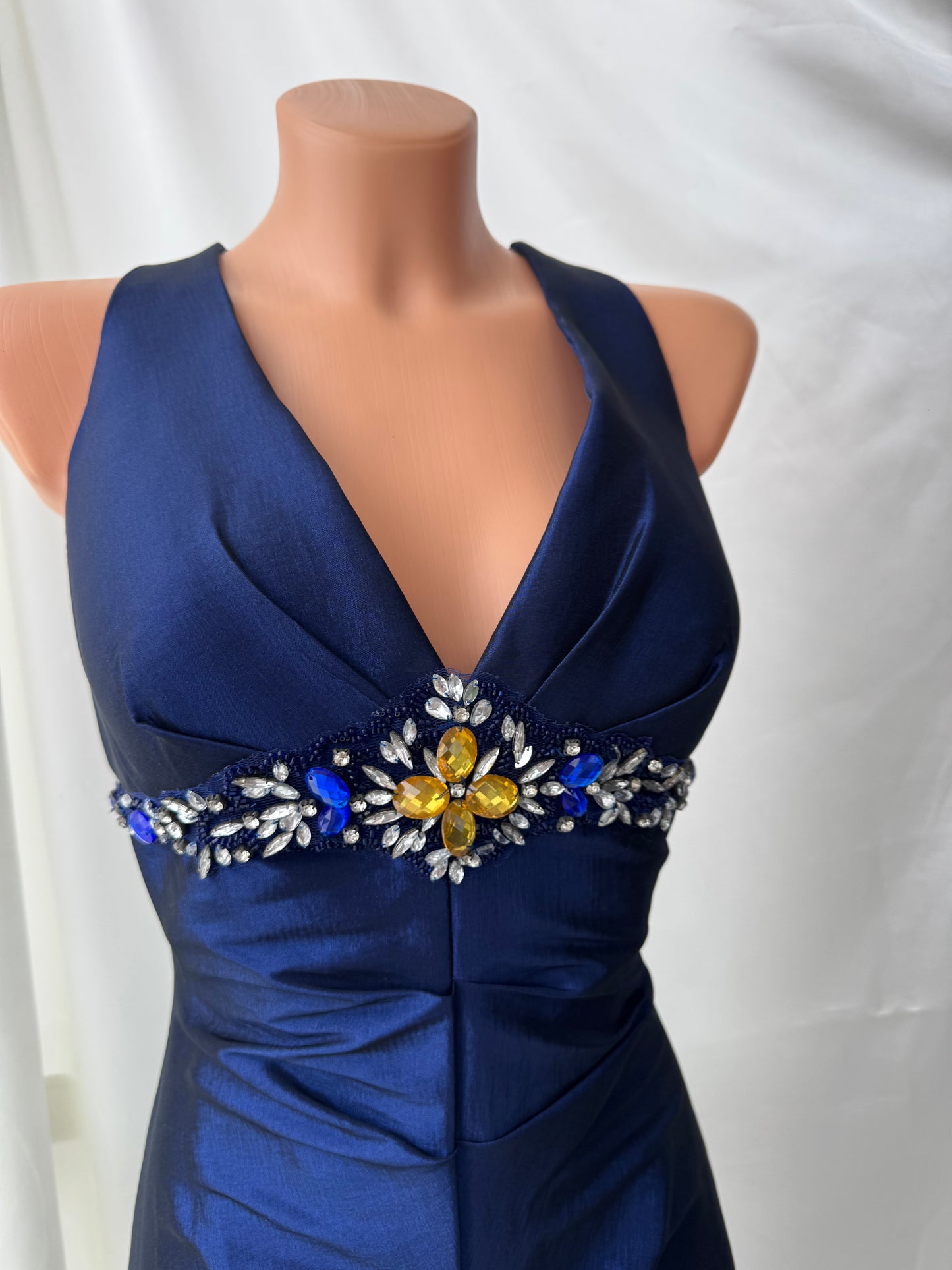 Absolutely Beautiful Mermaid Blue Vintage Ruched Dress