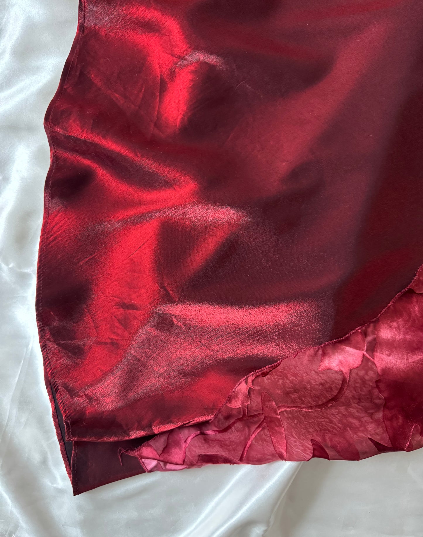 Dark Red Vampy Long Vintage Satin Gown