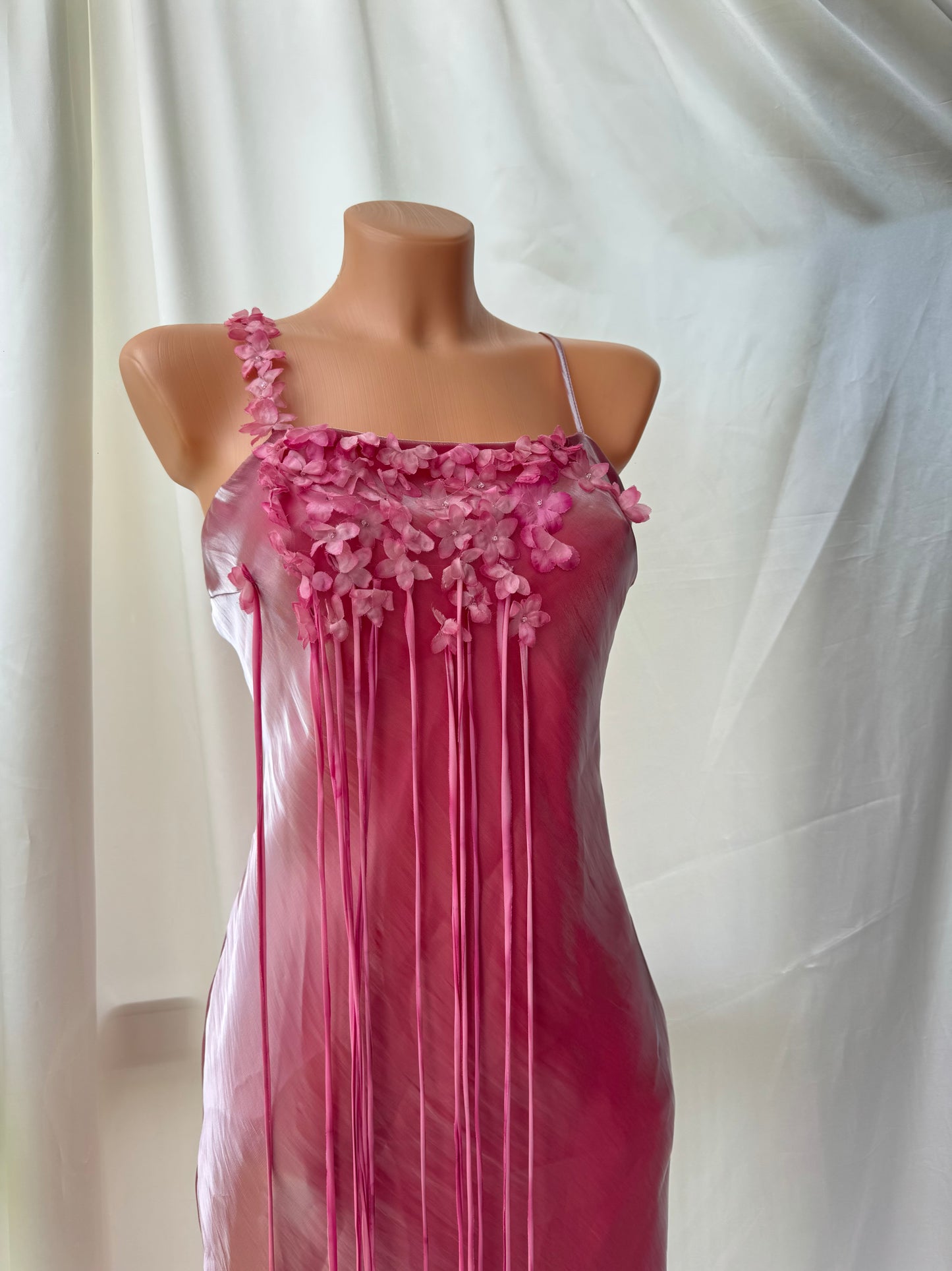 Gorgeous Pink Floral Vintage Dress