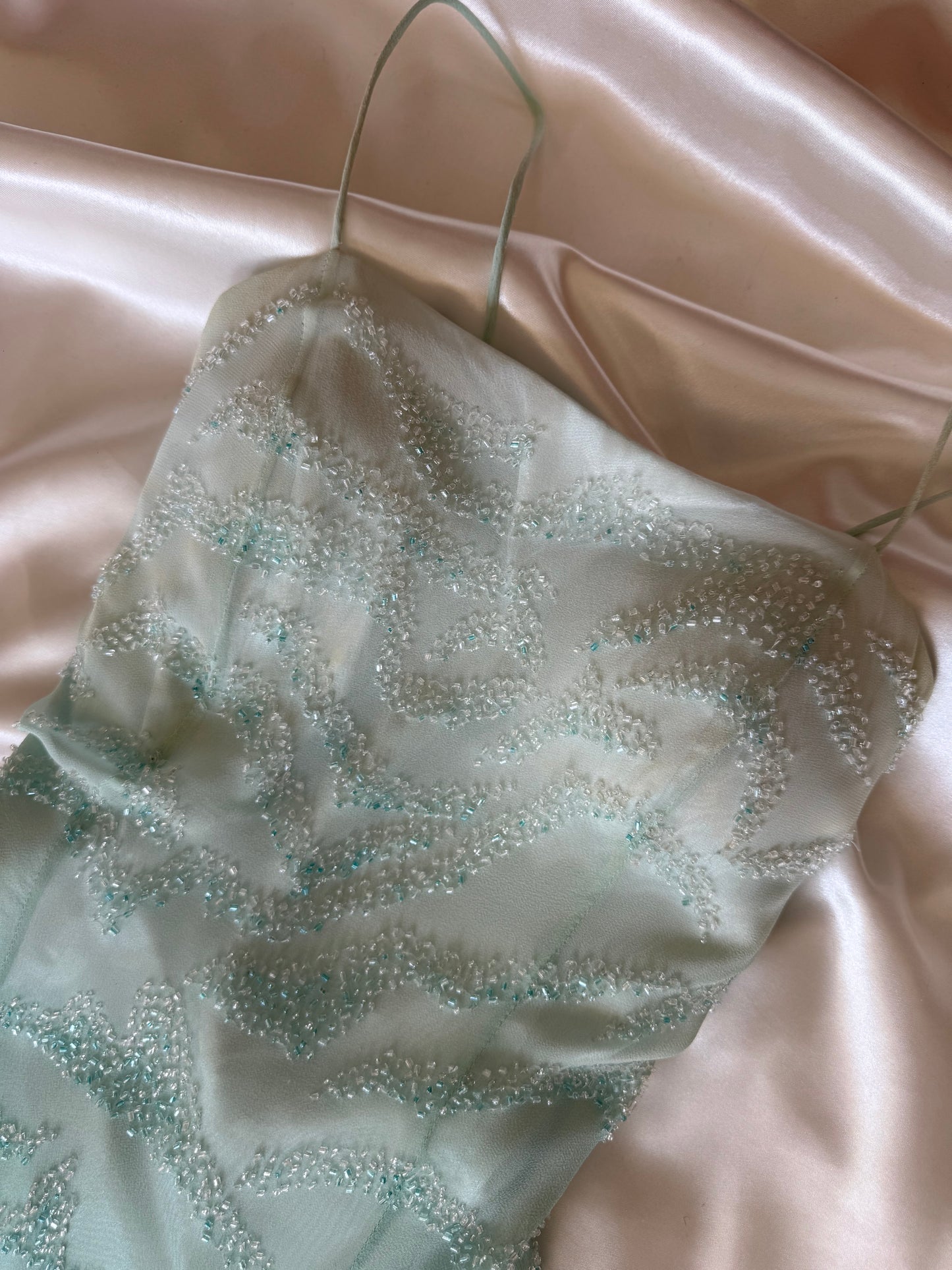Enchanting Blue Silk Beaded Vintage Dress - REPAIR & RESTORE