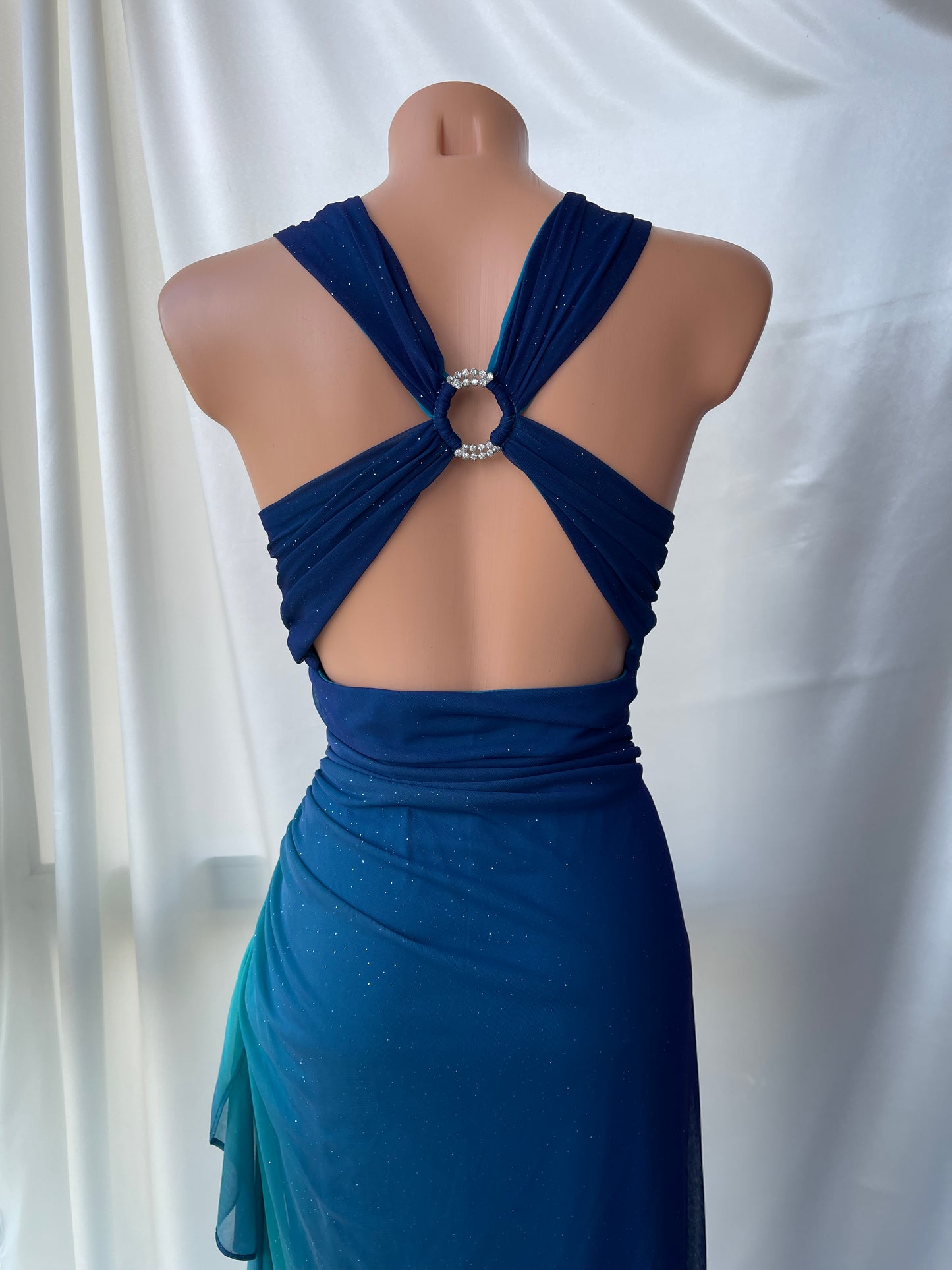 Sparkly Ombre Blue & Turquoise Vintage Dress