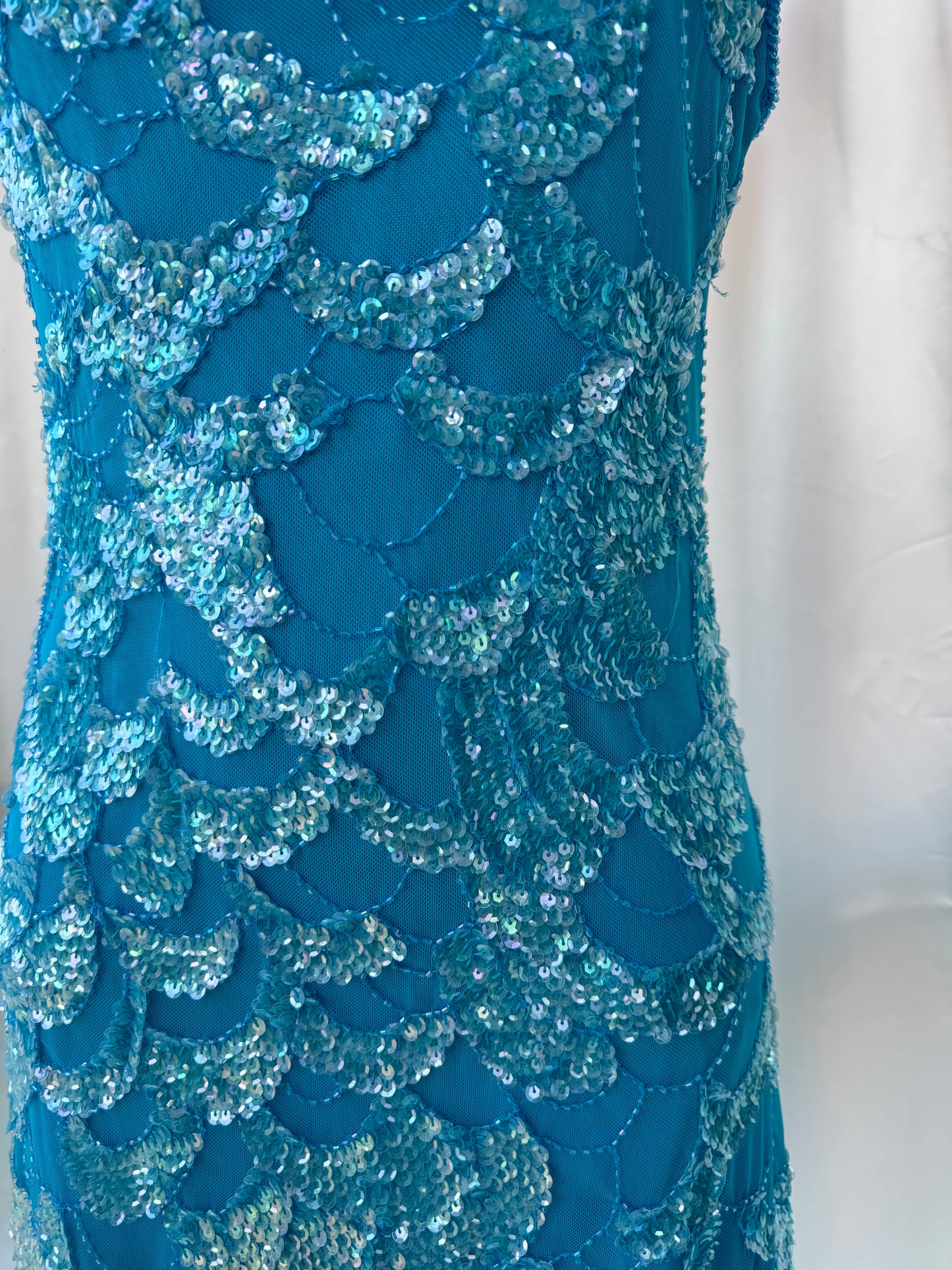 Absolutely Beautiful Sequin Light Blue Vintage Dress