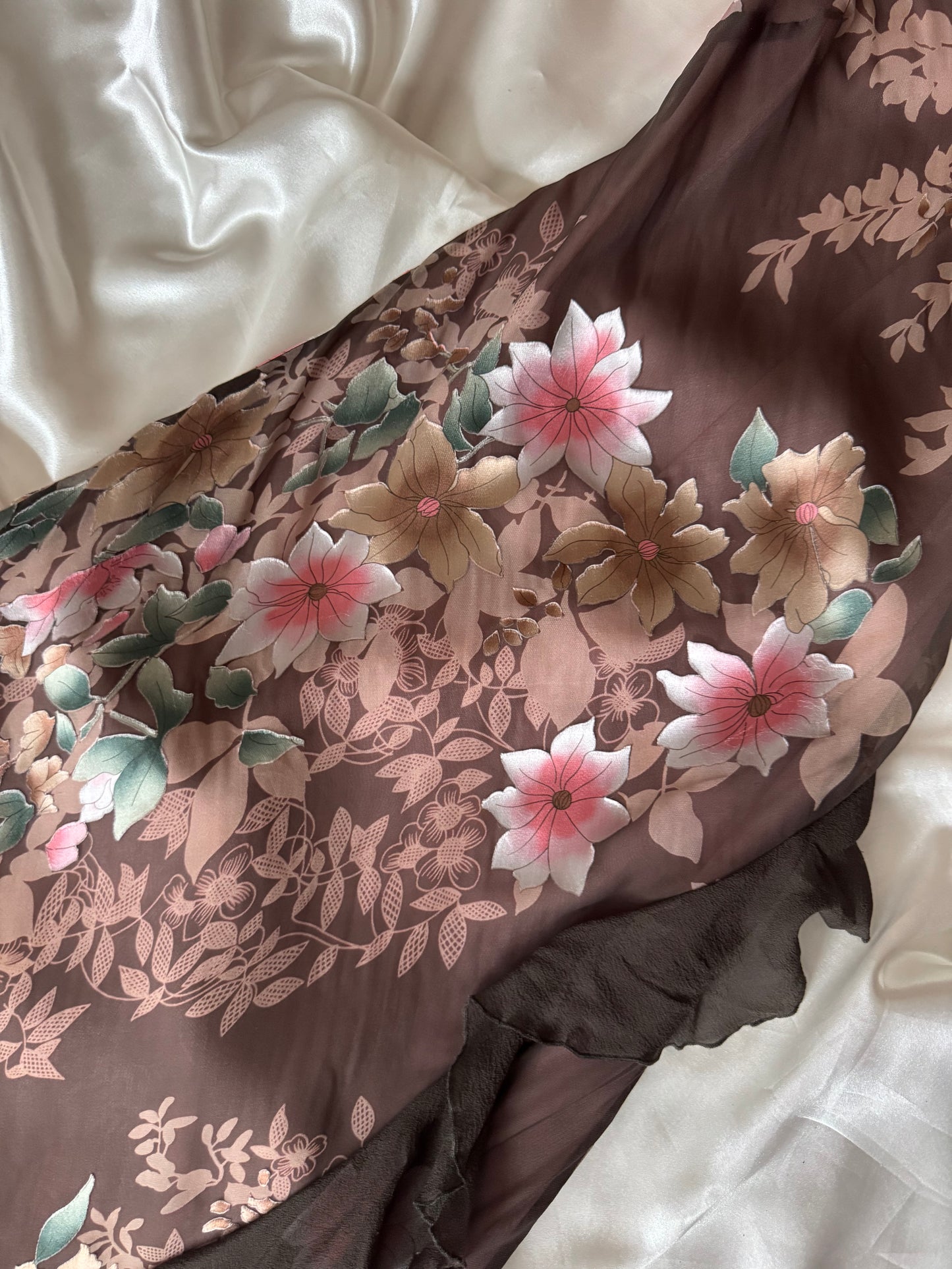 Gorgeous Brown Floral Vintage Dress