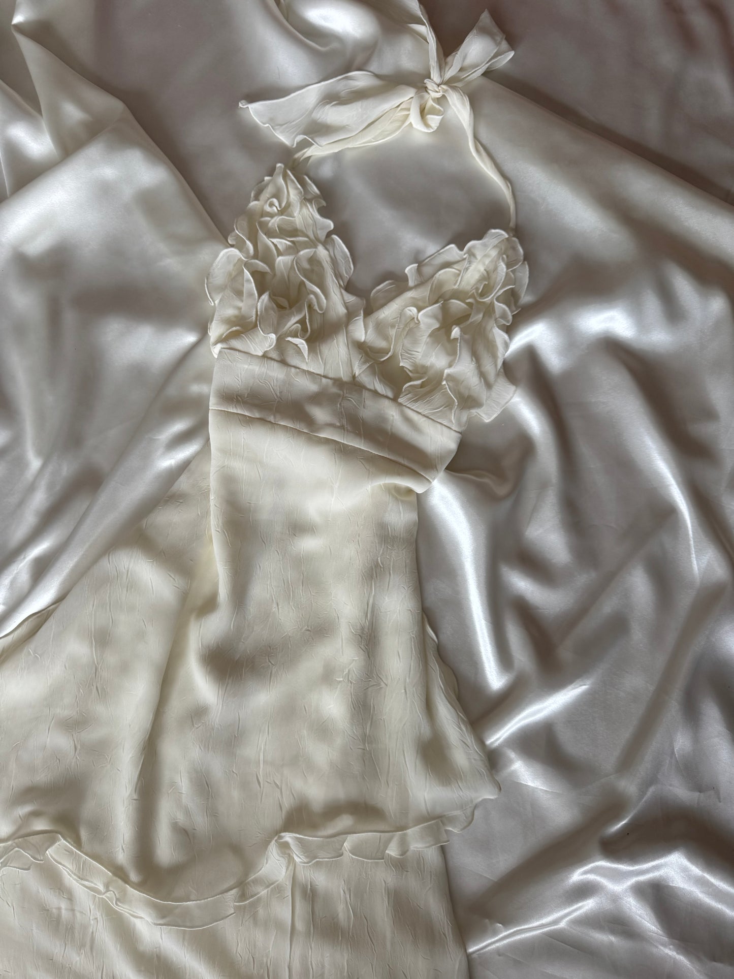 Cute White Frill Sparkly Vintage Dress