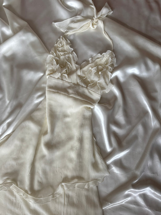 Cute White Frill Sparkly Vintage Dress