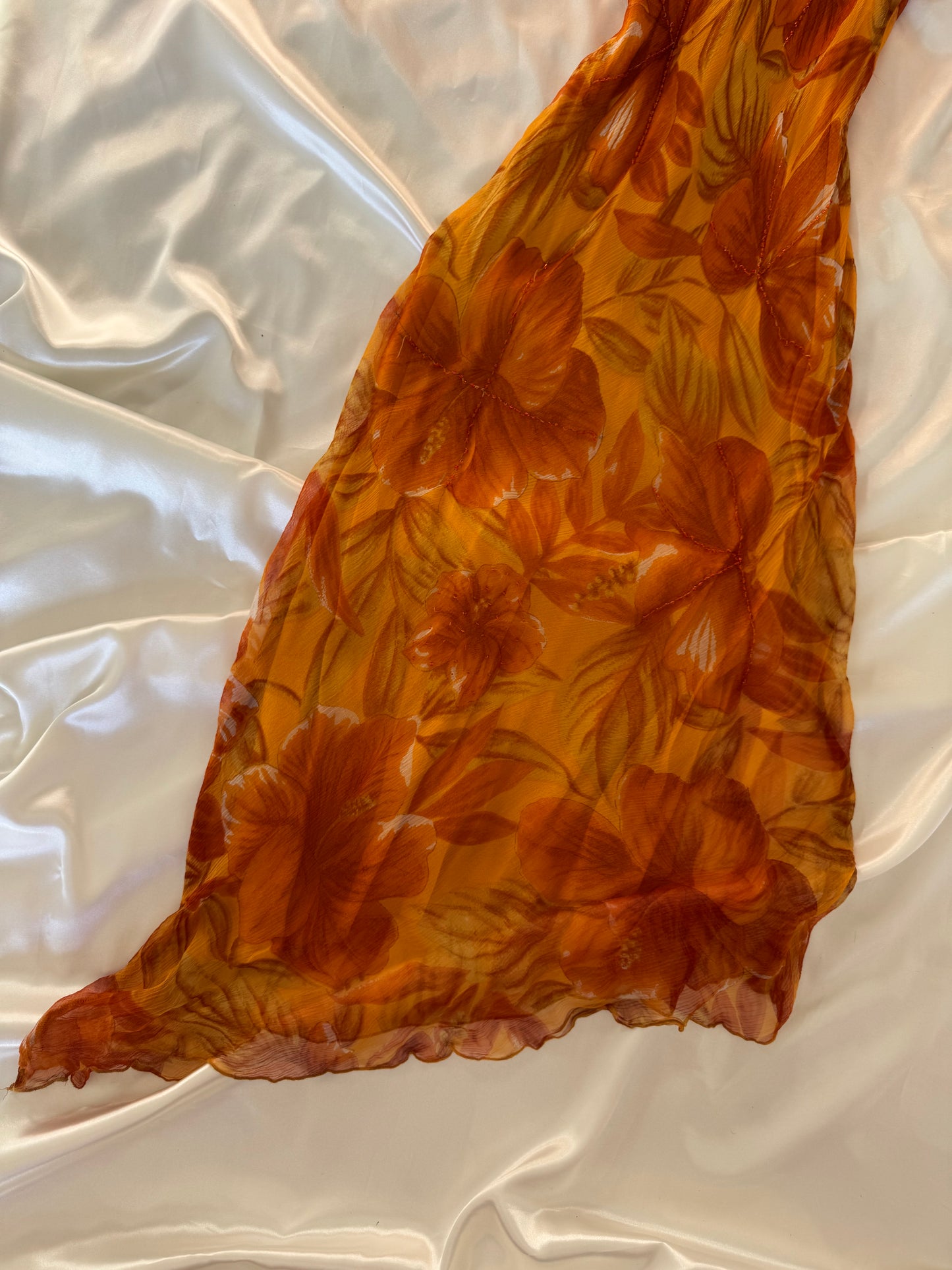 Orange Vintage Tropical Dress