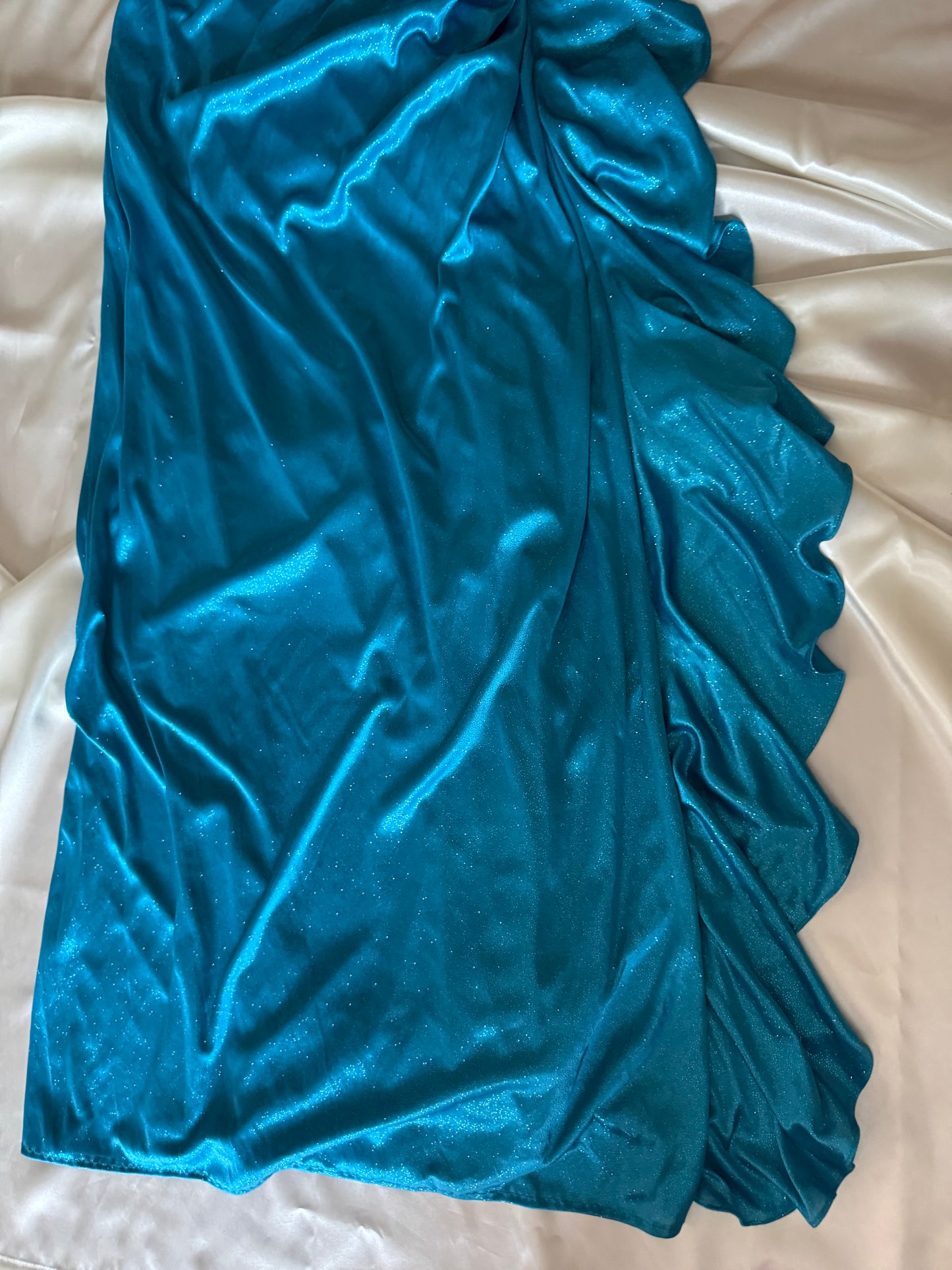 Sparkly Turquoise Blue Halter Neck Vintage Dress